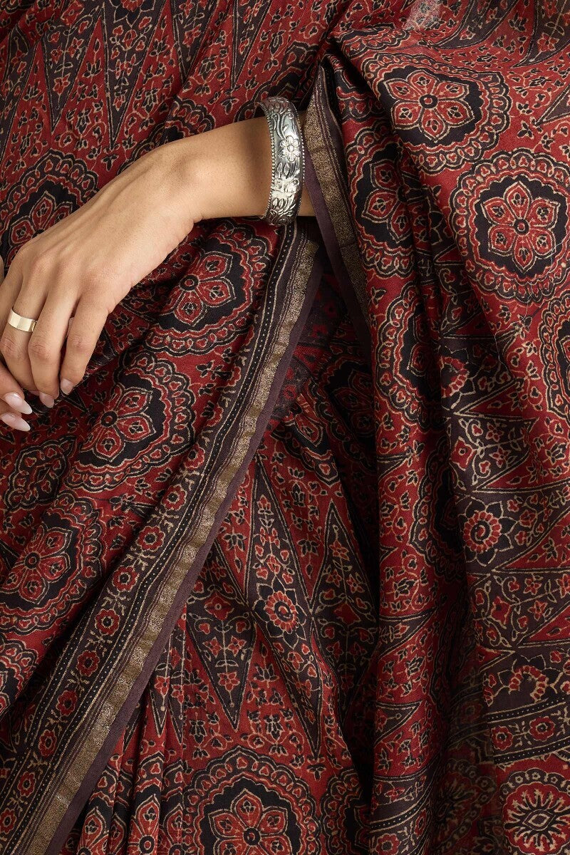 Sehra Nahida Ajrakh Chanderi Saree