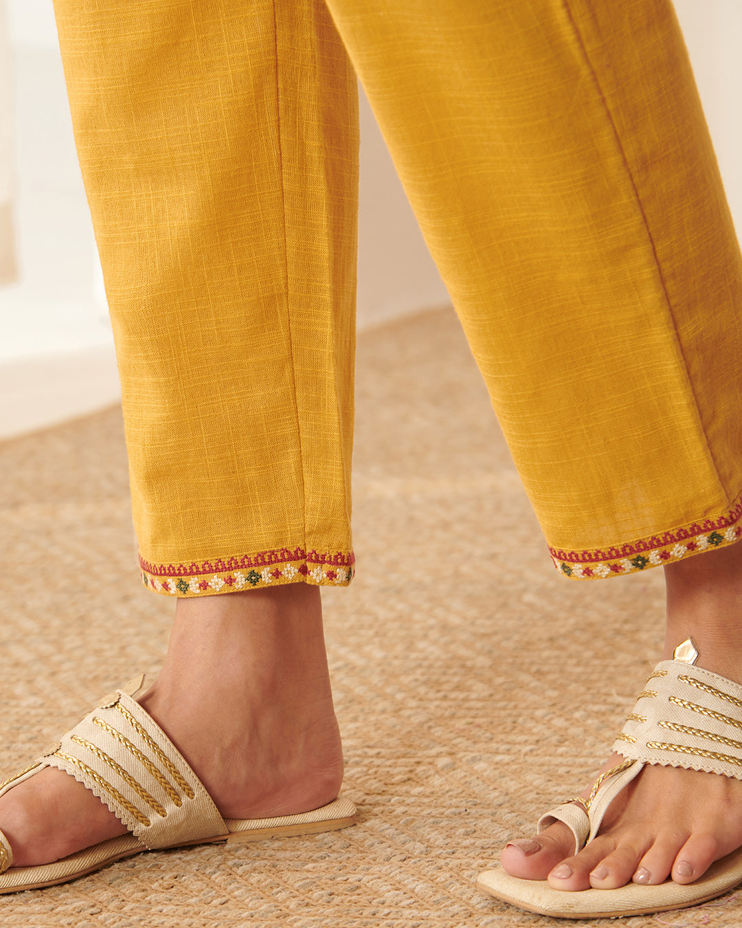Mehraab Suhana Mustard Narrow Pants