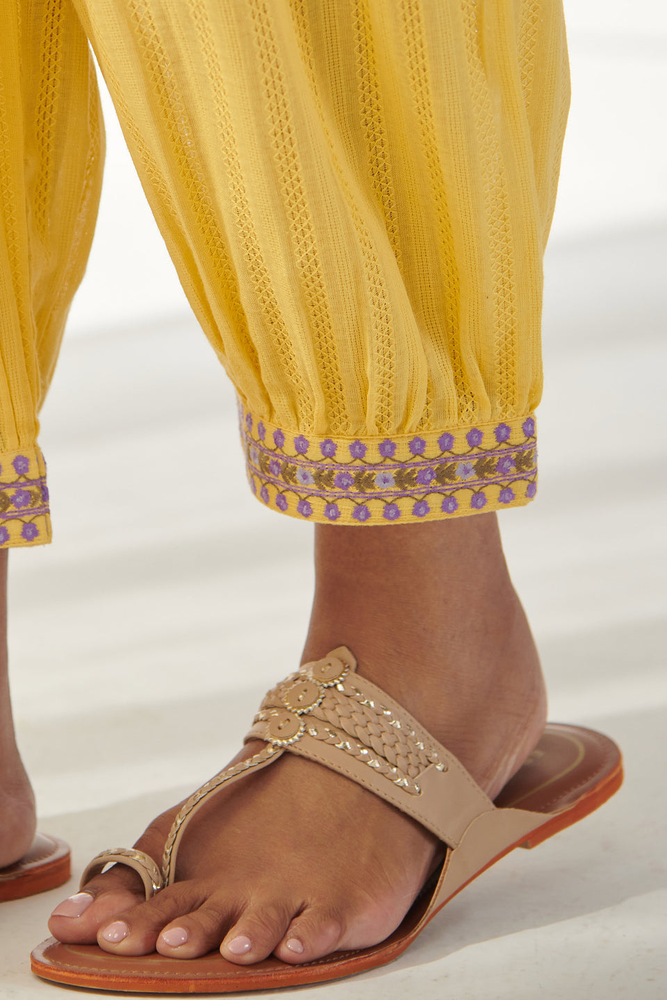 Surplus: Mehraab Zaina Yellow Izhaar Pants