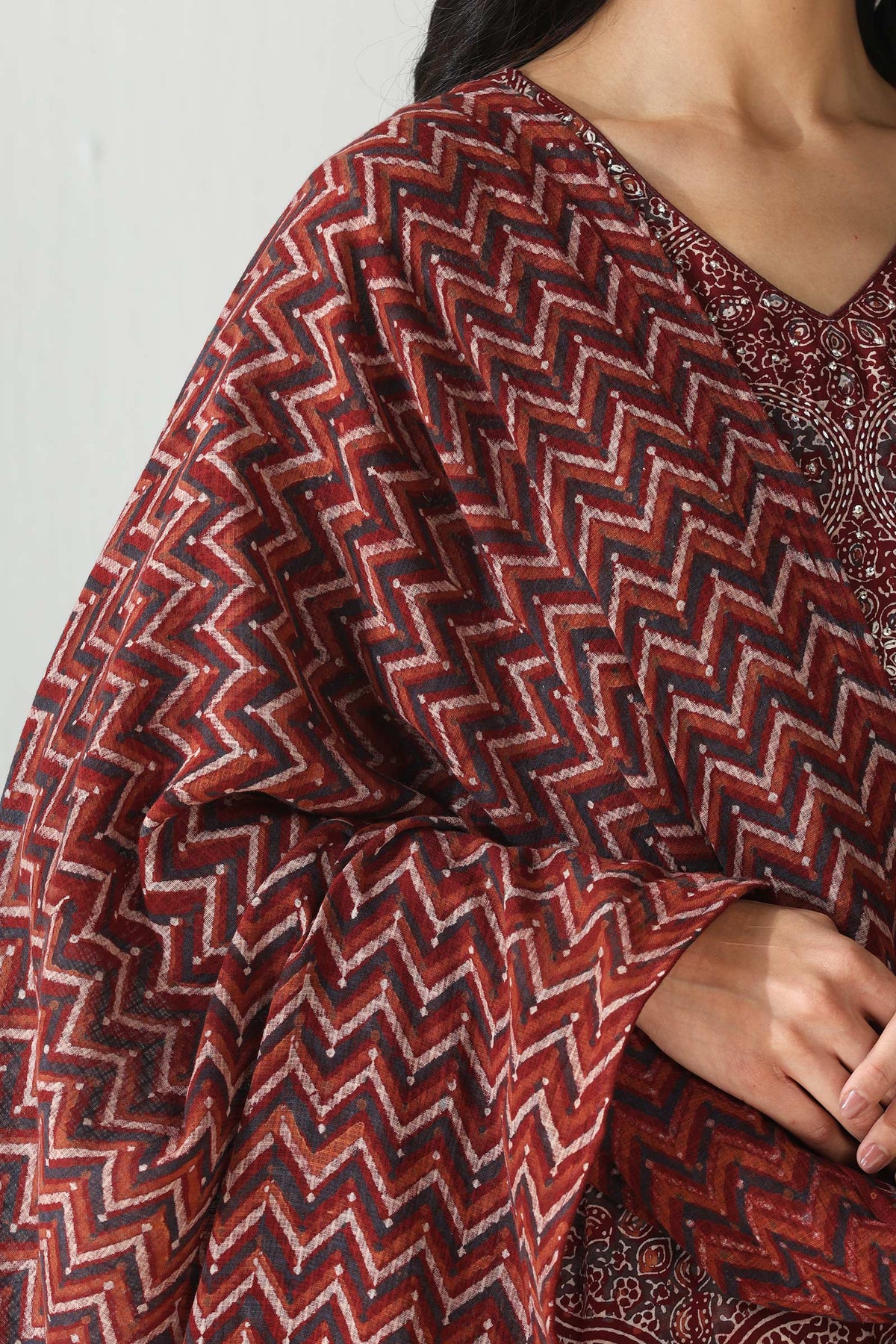 Zubeida Sareen Ajrakh Kota Dupatta