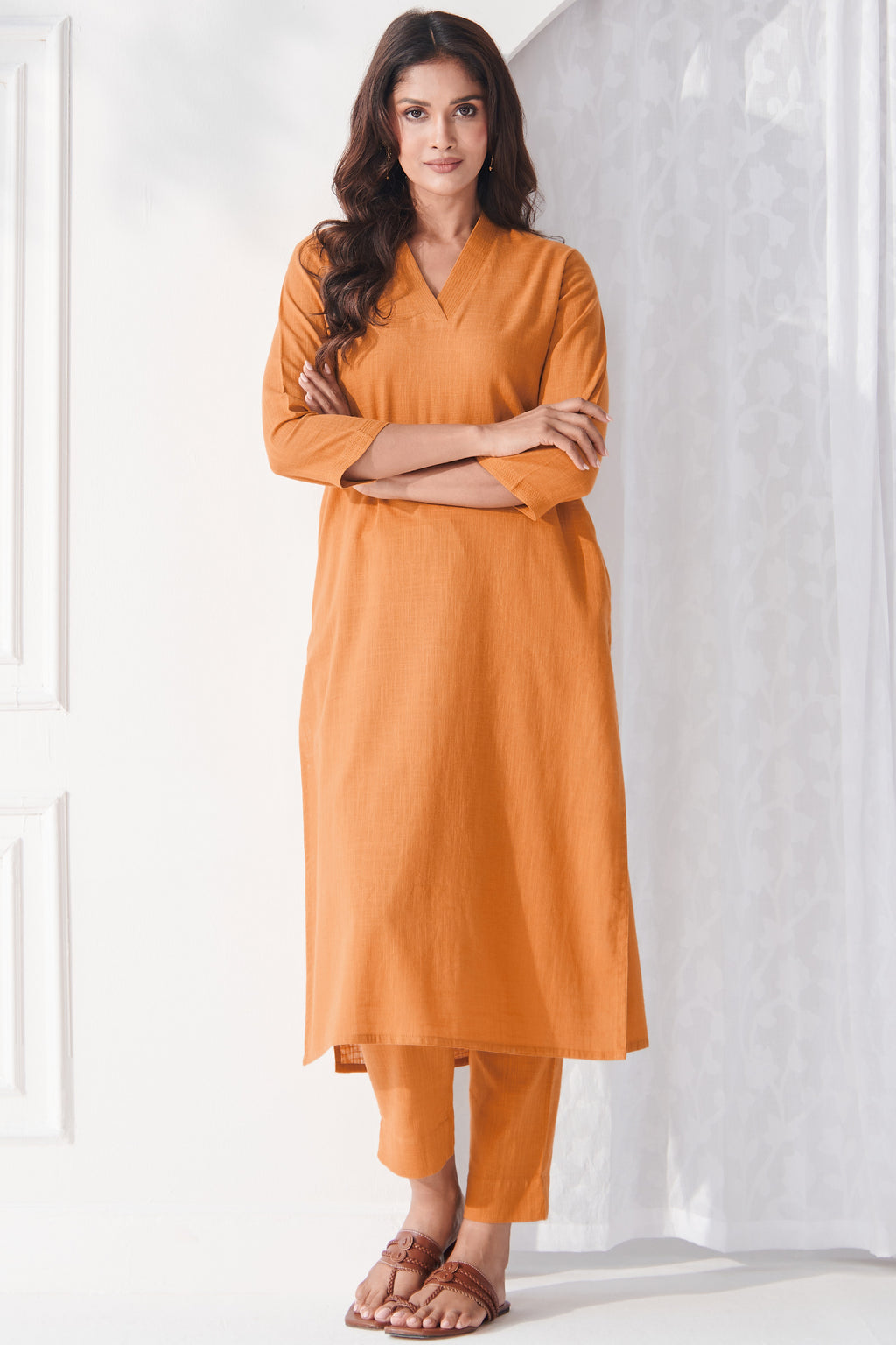 Roza Sarai Orange Kurta