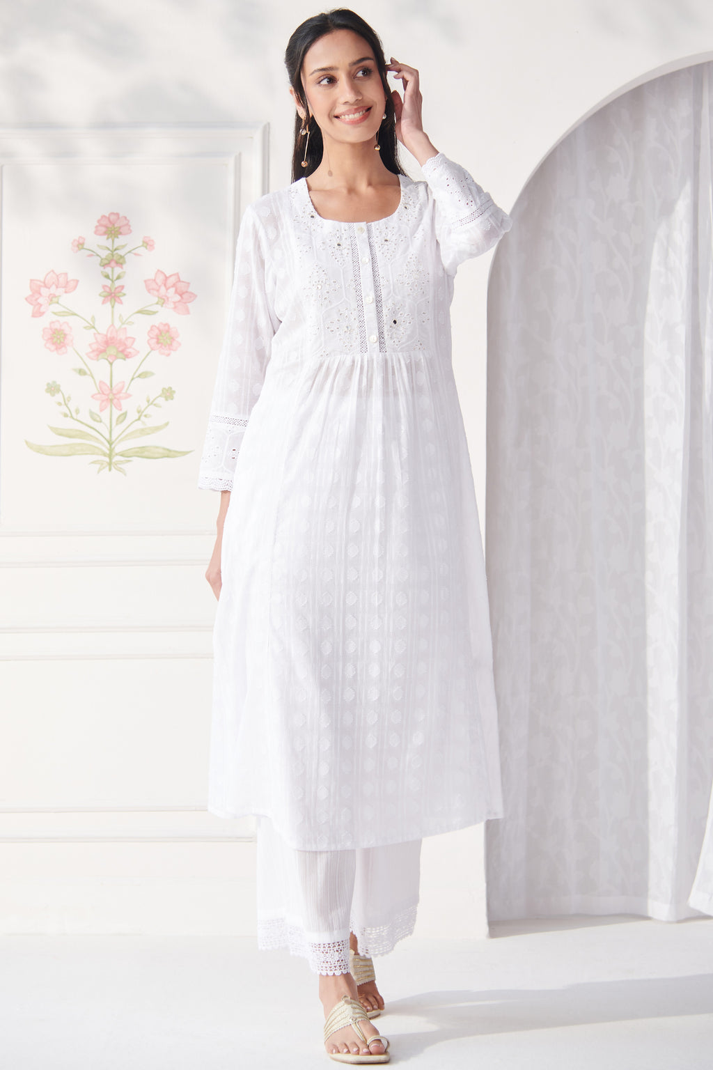 Raahat Gulnaaz White Kurta