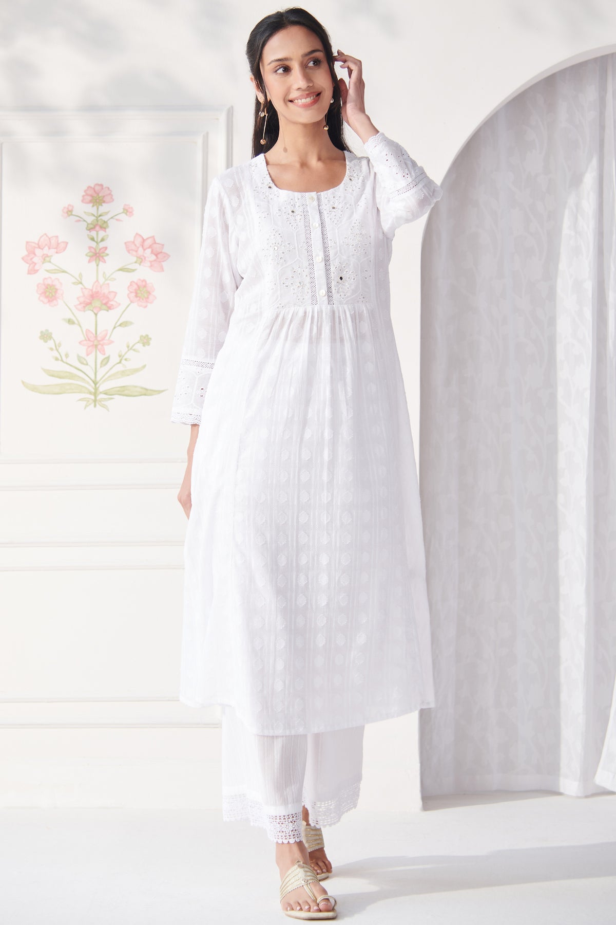 Raahat Gulnaaz White Kurta