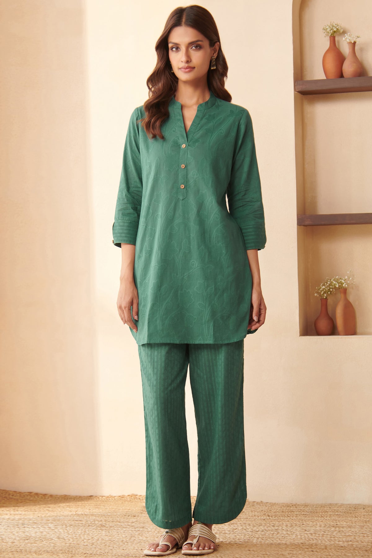 Roza Amira Teal Green Co-Ord Set
