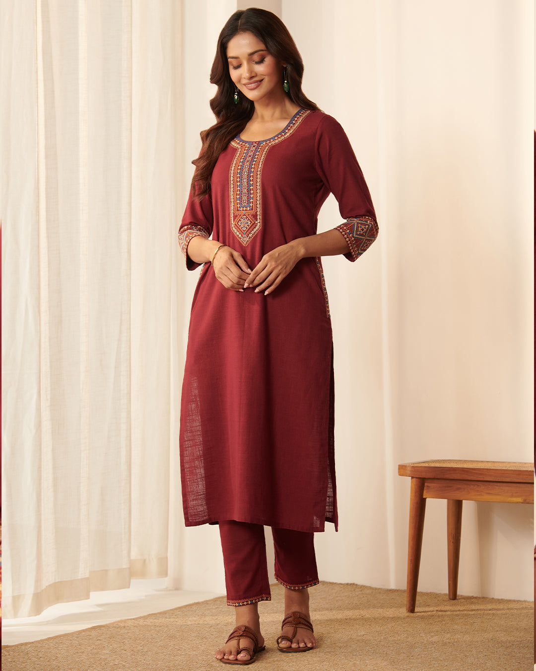 Mehraab Aahana Maroon Kurta
