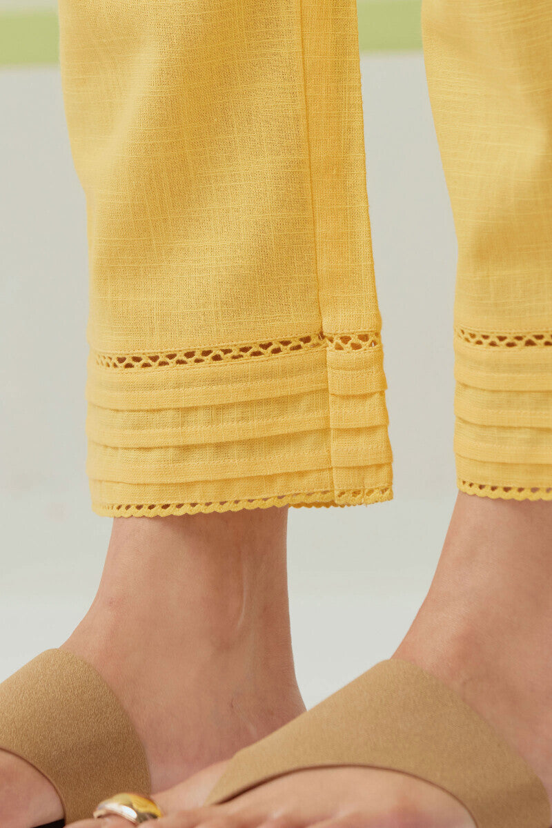 Roza Sehreen Lemon Yellow Narrow Pants