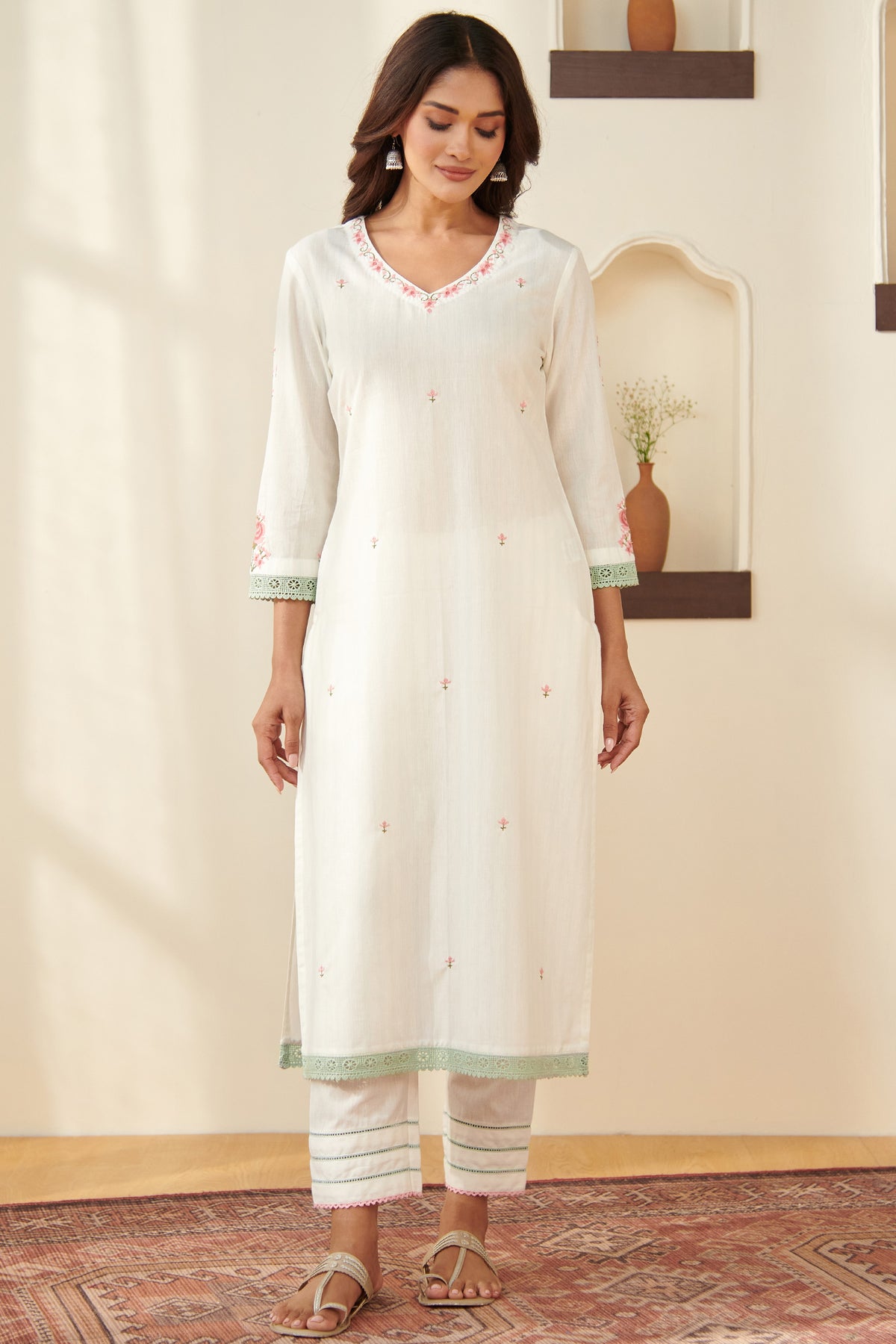 Mehraab Rumeha Off White Kurta