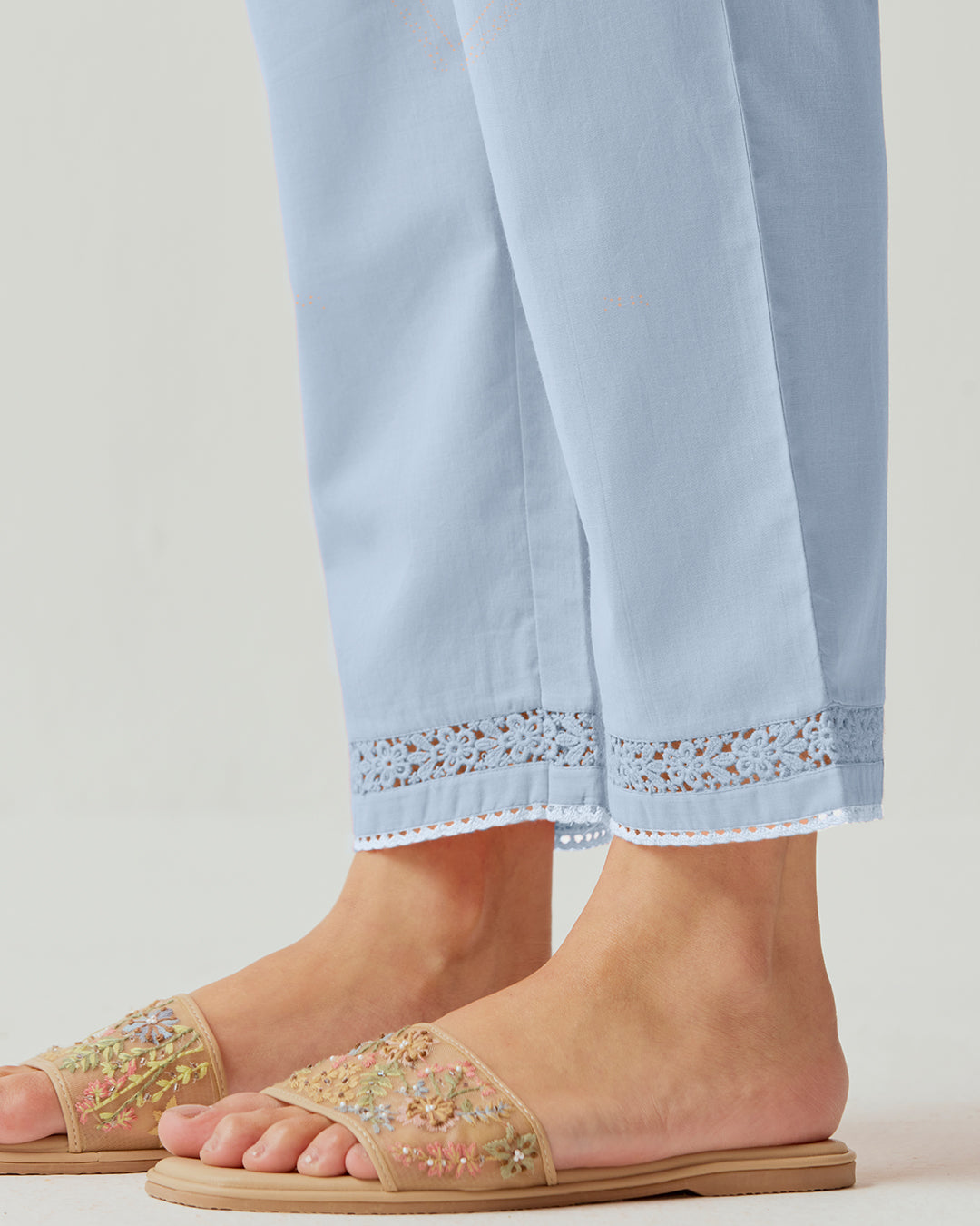 Roza Naaz Sky Blue Narrow Pants
