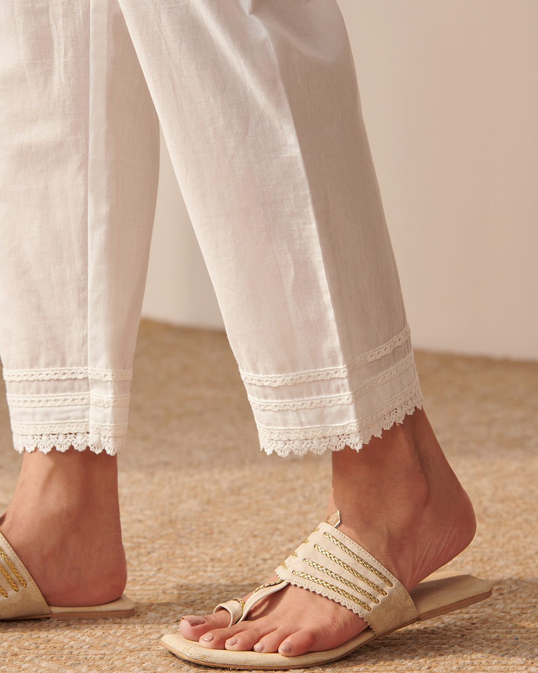 Gauhar Sania White Narrow Pants