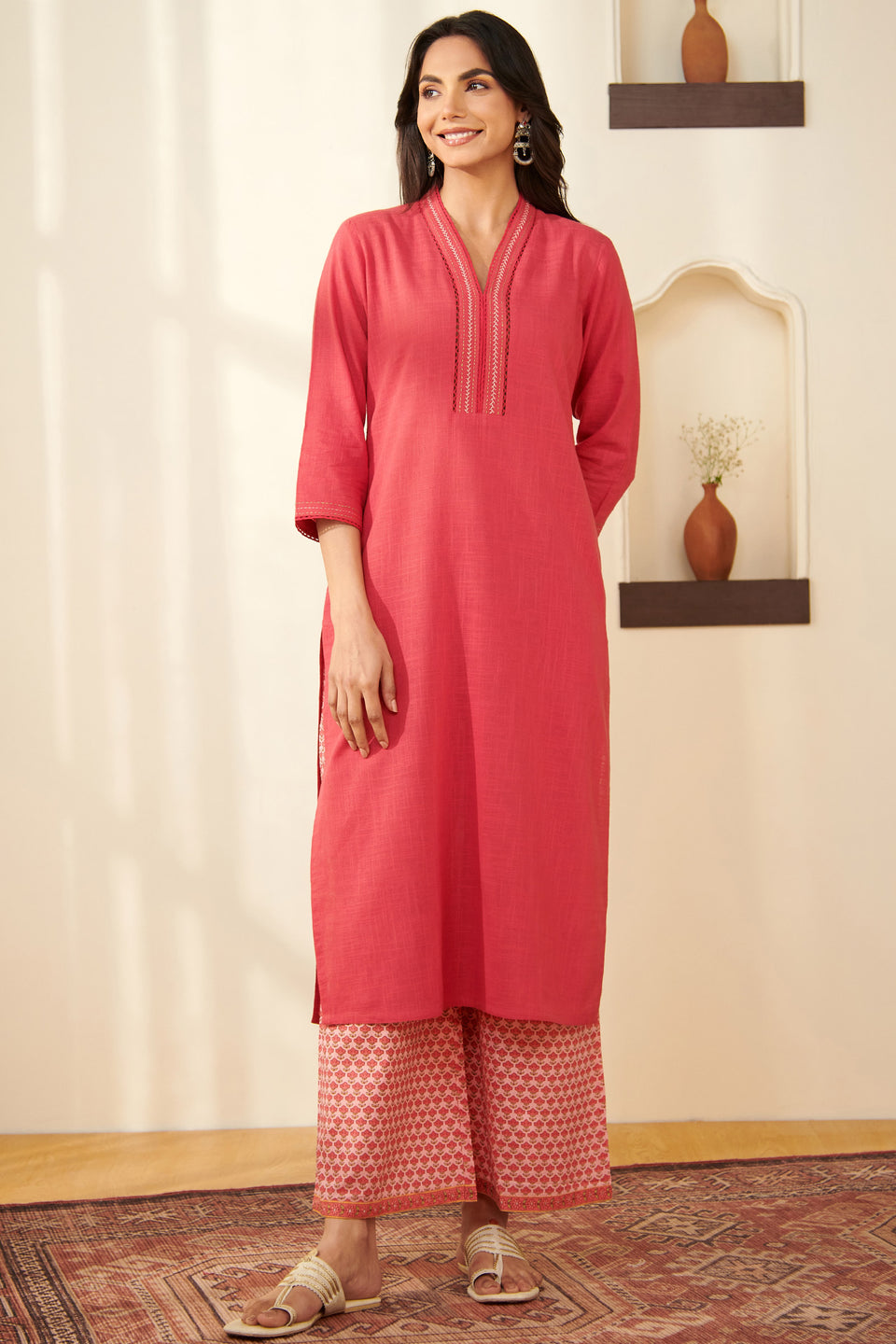 Surplus: Roza Nazm Pink Kurta