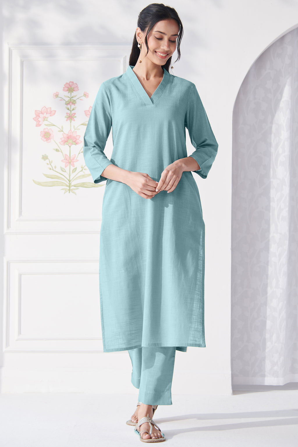 Roza Shaheen Blue Kurta