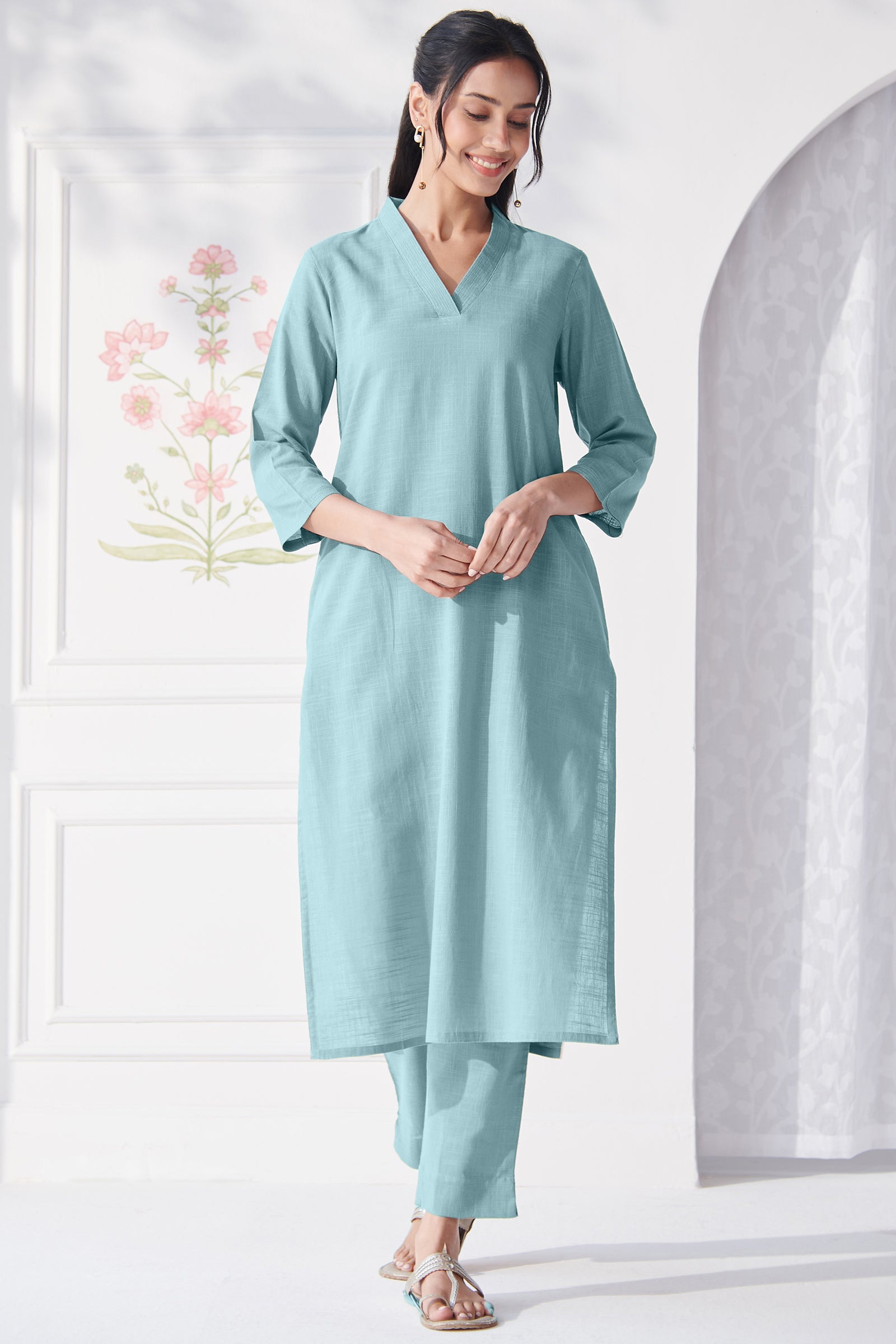 Roza Shaheen Blue Kurta