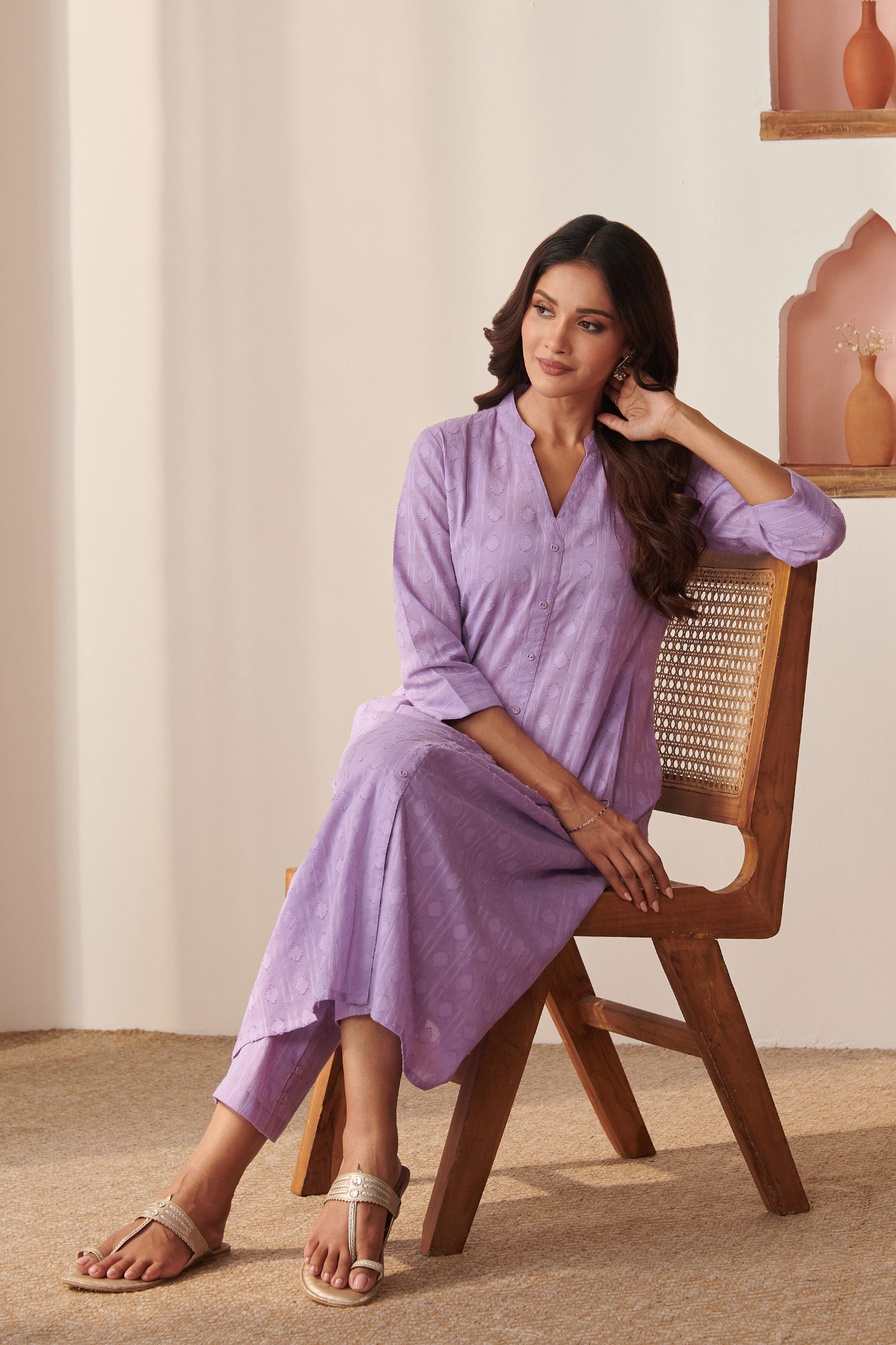 Roza Shehnaz Lilac Kurta
