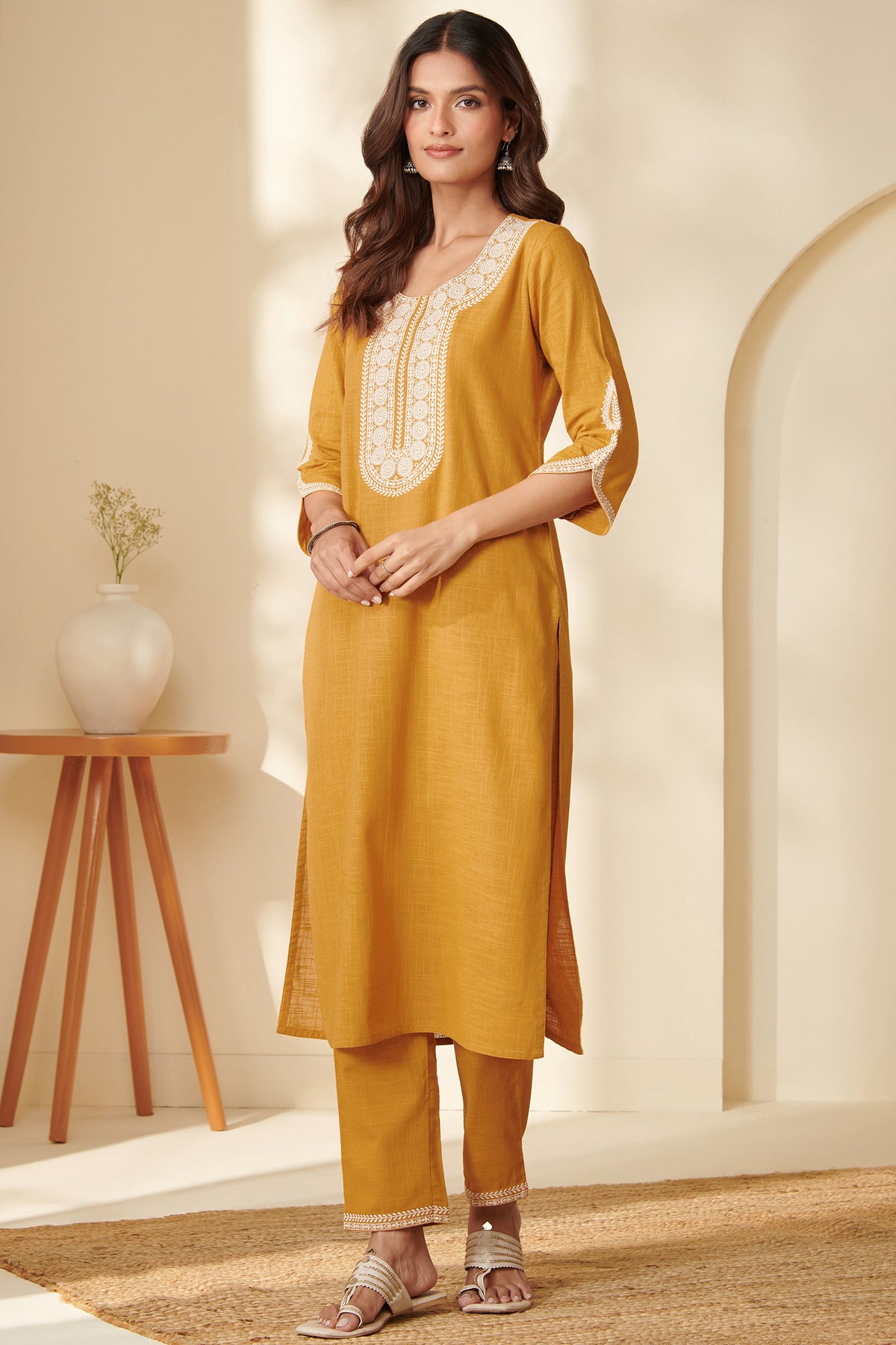 Mehraab Bano Mustard Kurta