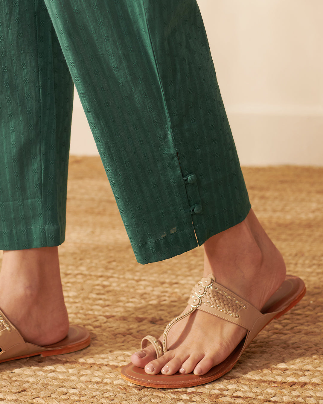 Roza Asfara Teal Green Pants