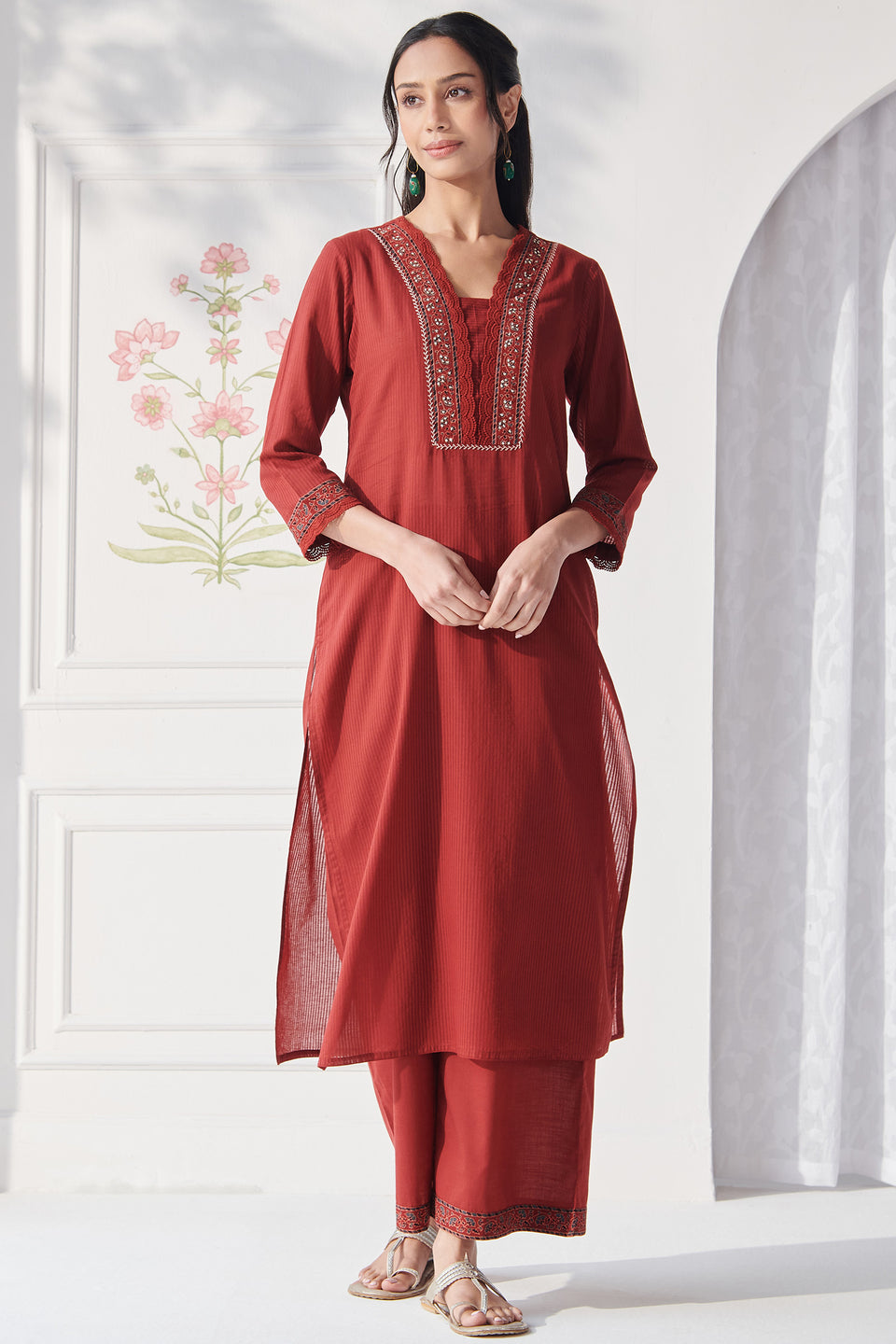 Sehra Amyra Red Ajrak Kurta