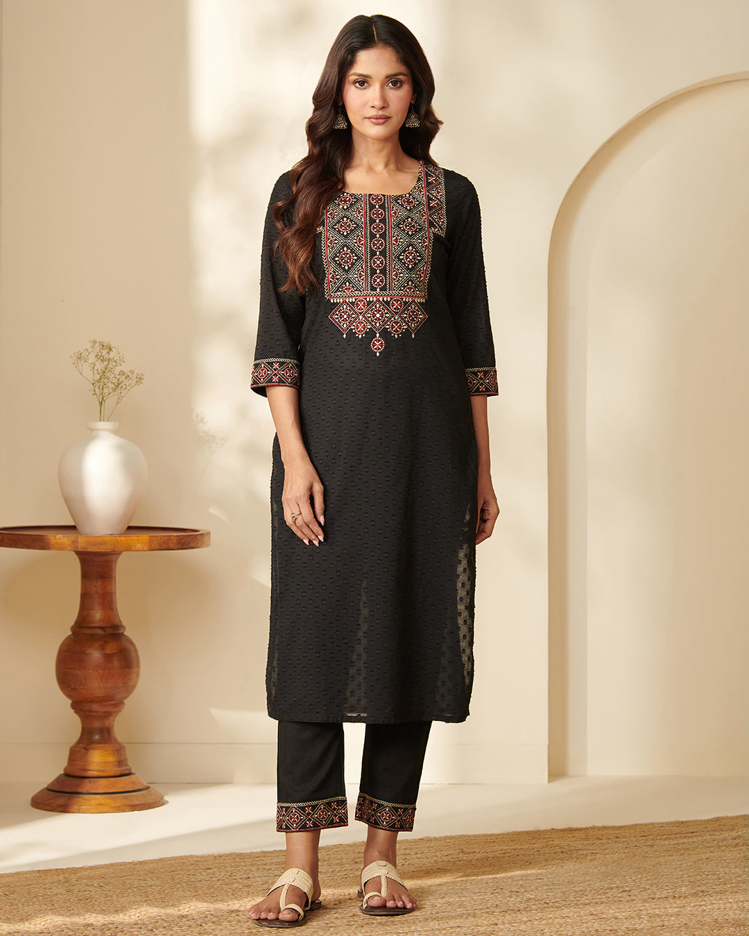 Mehraab Safiya Black Kurta