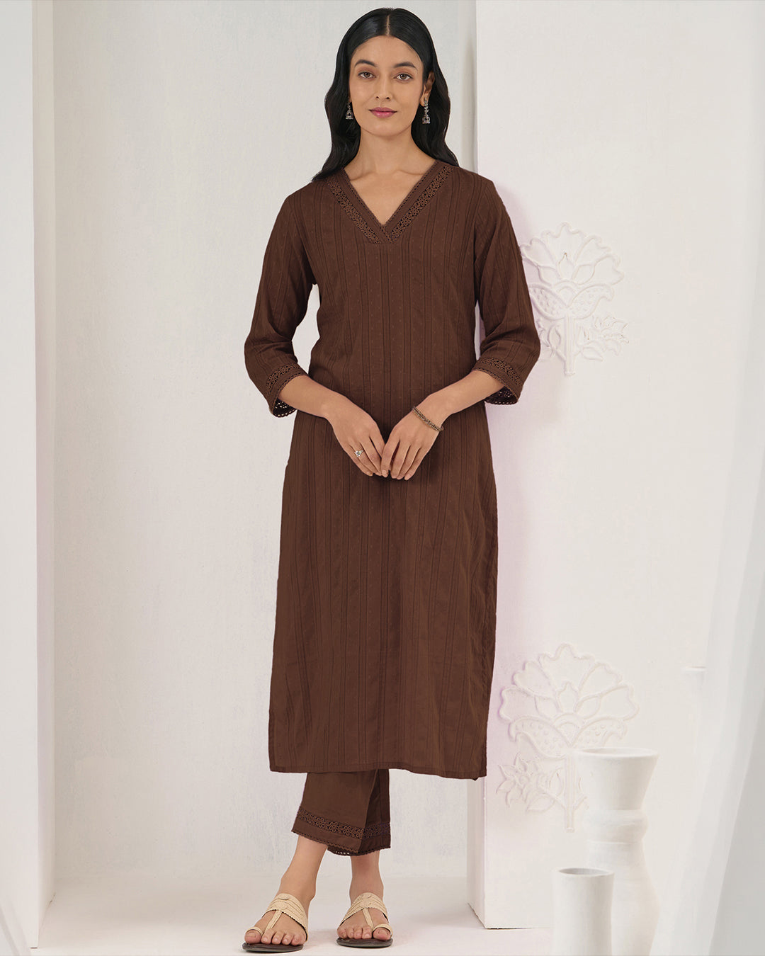 Roza Seher Brown Kurta