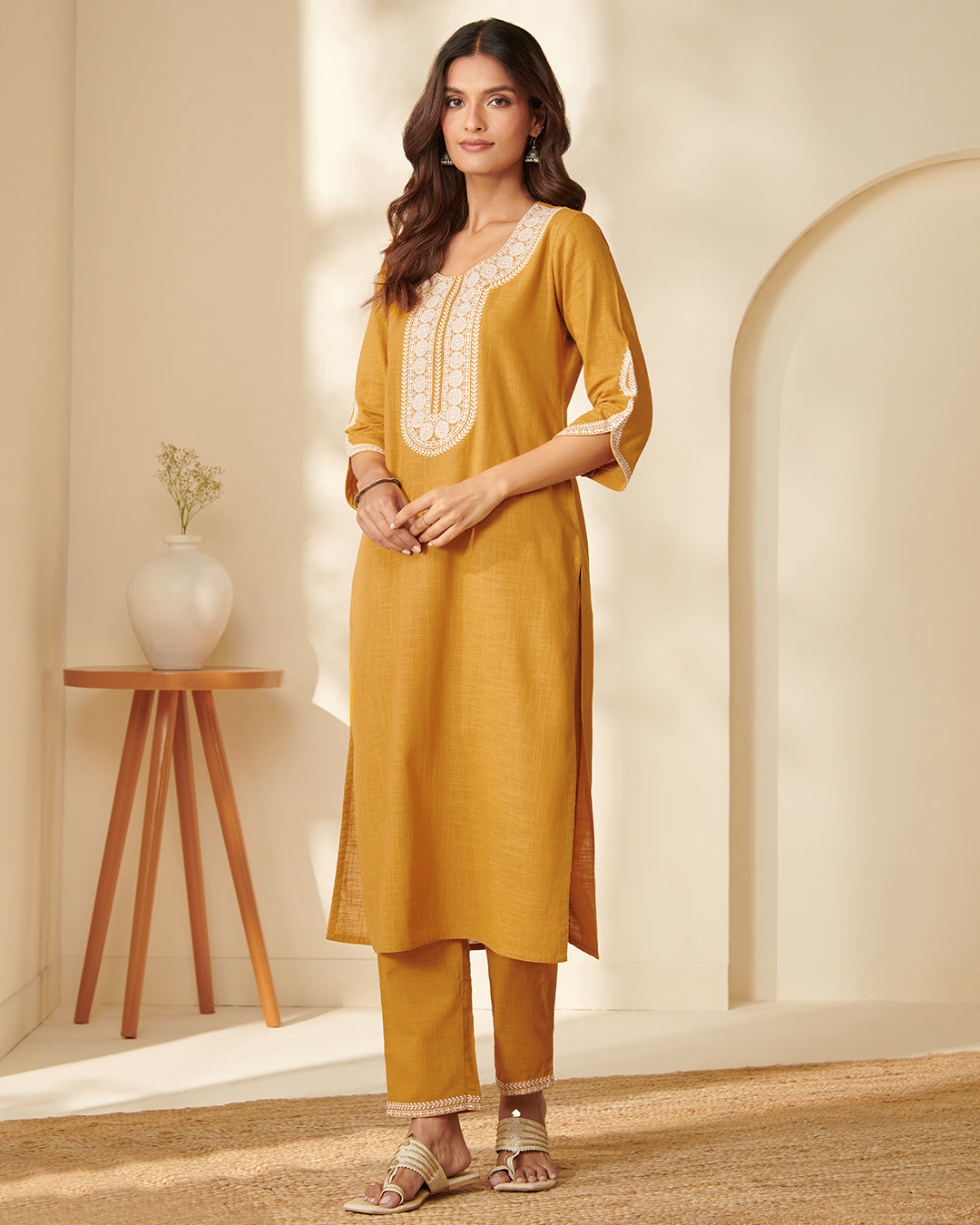 Mehraab Bano Mustard Kurta