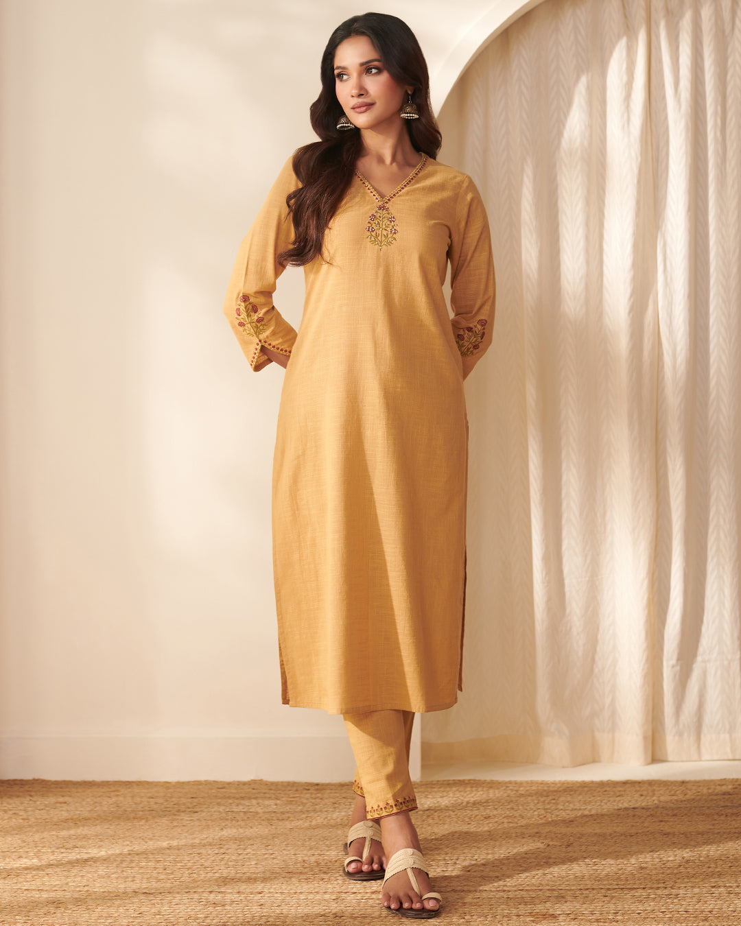 Surplus: Mehraab Ameera Straw Yellow Kurta