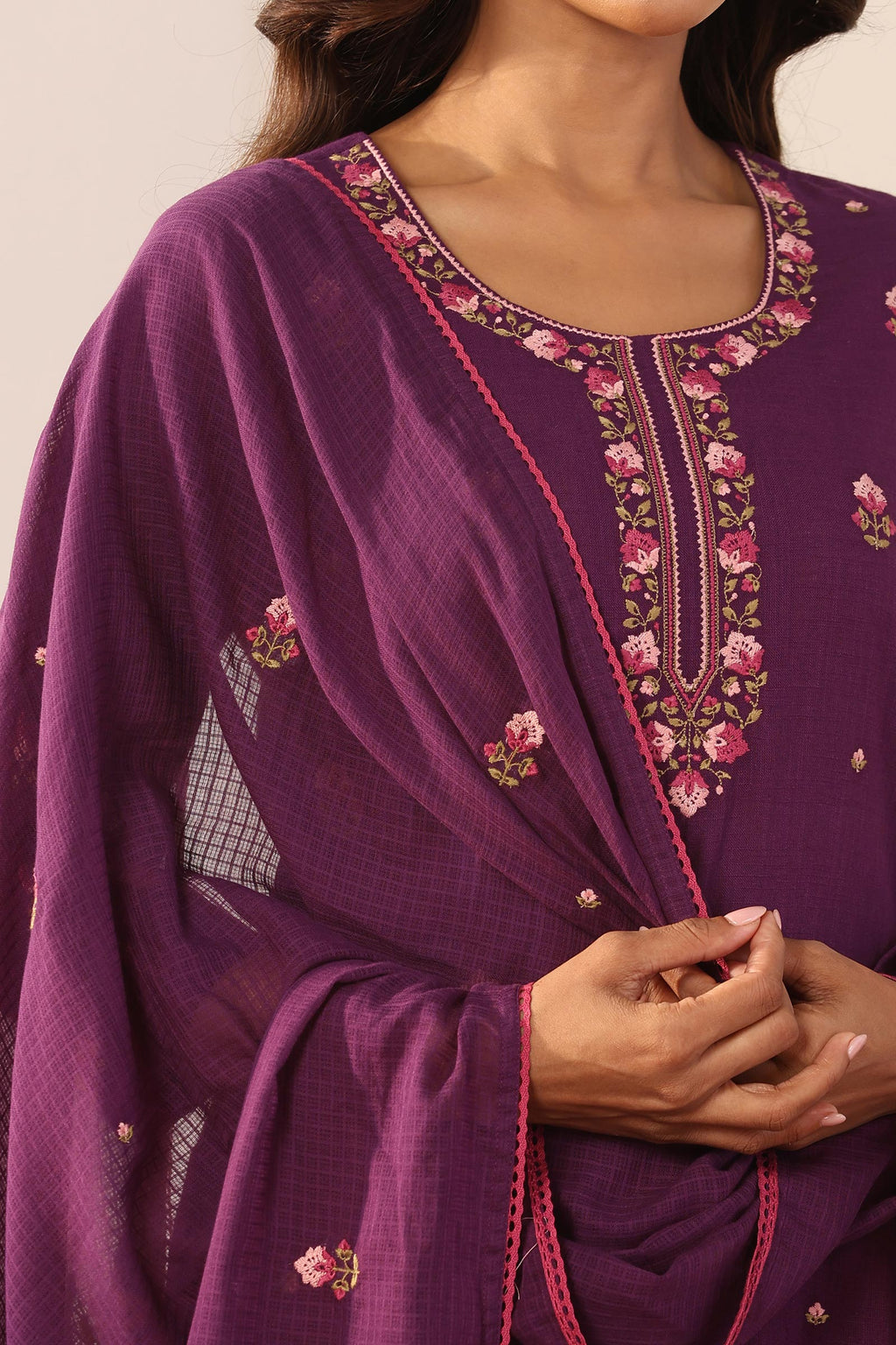 Mehraab Rahida Purple Dupatta