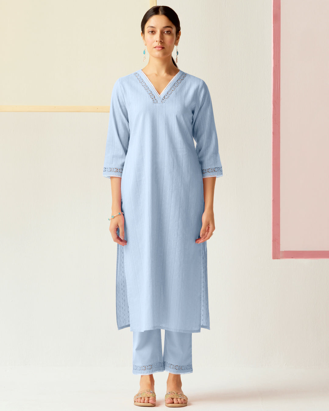 Roza Naaz Sky Blue Kurta
