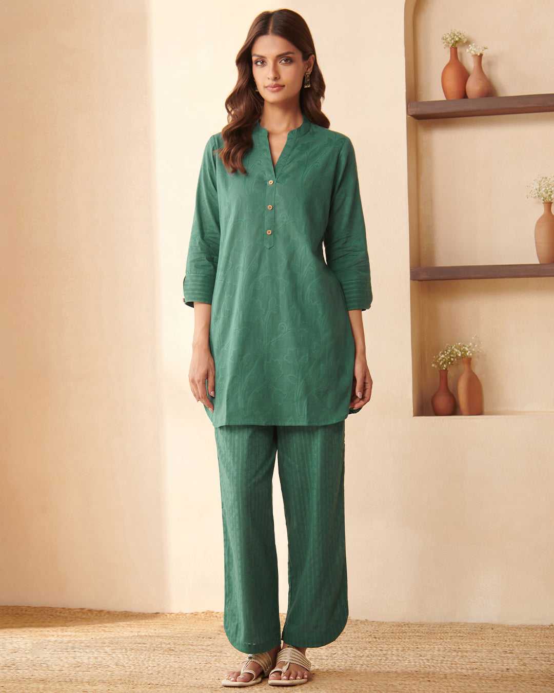 Roza Amira Teal Green Co-Ord Set