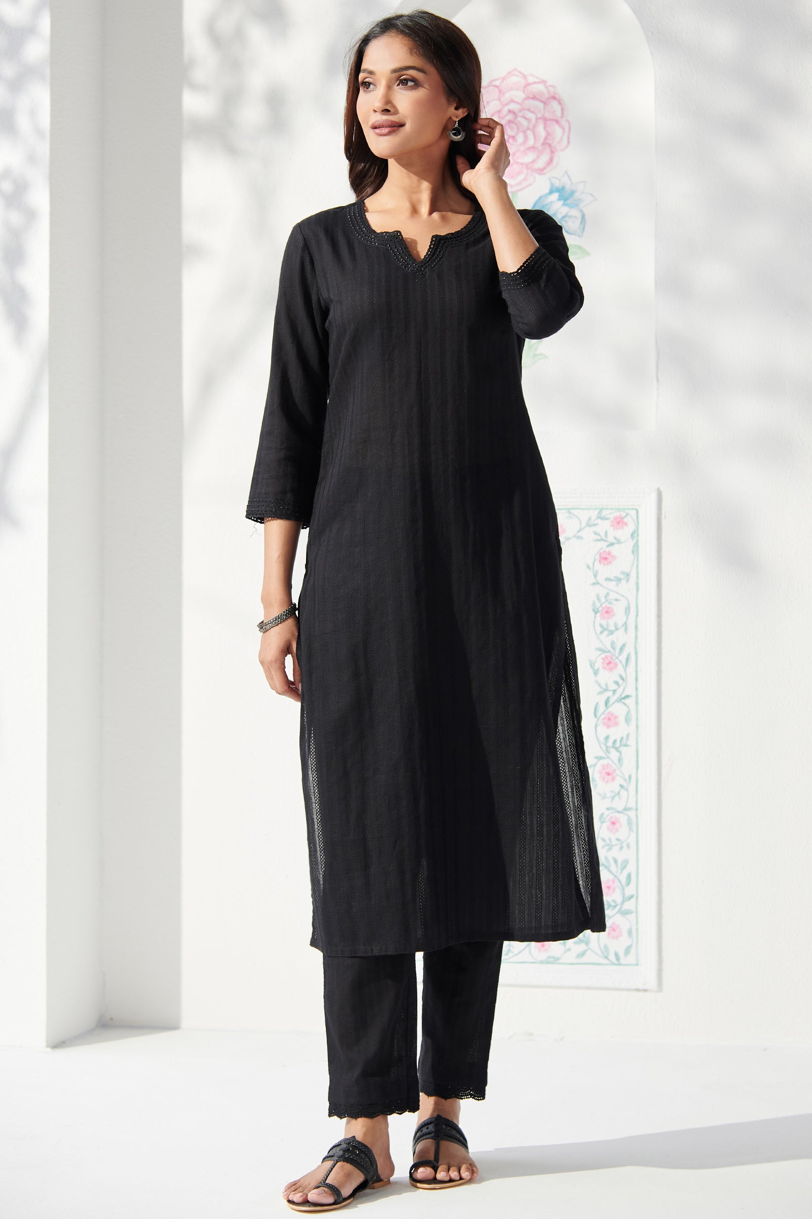 Roza Nazira Black Kurta