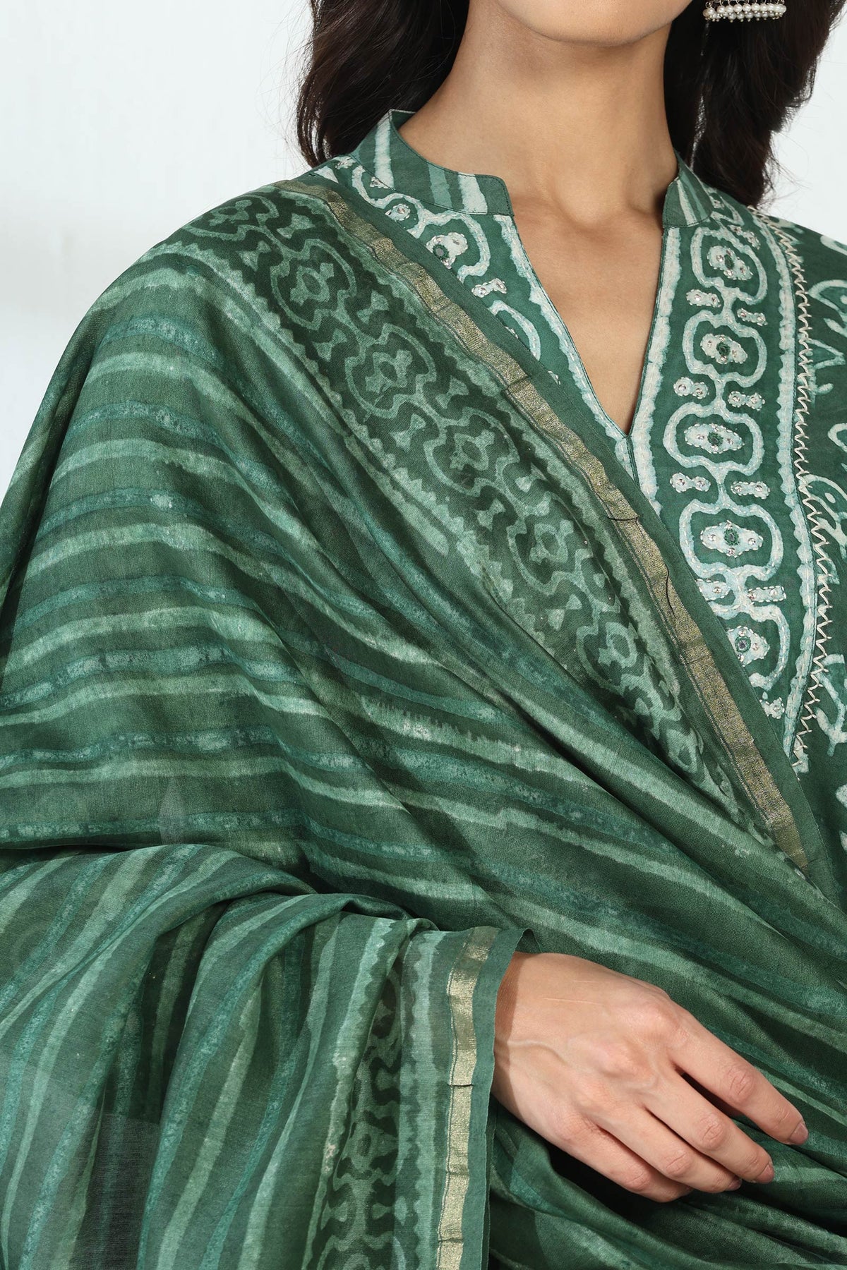 Sehra Raahat Dabu Chanderi Dupatta