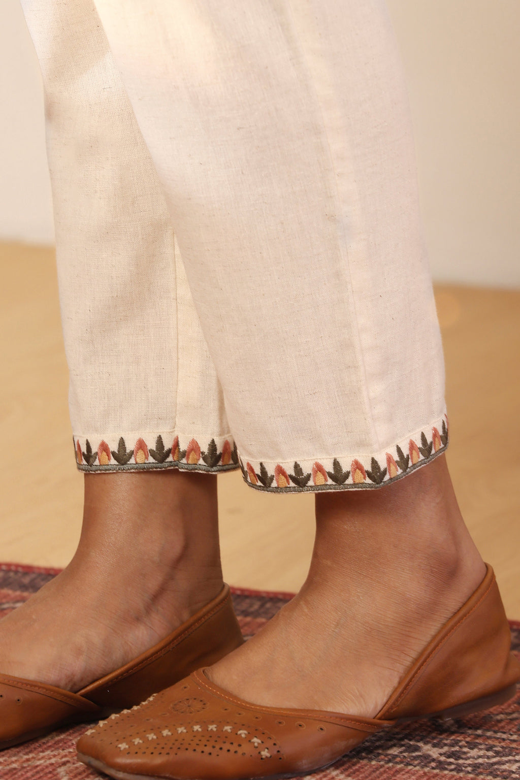 Surplus: Mehraab Naureen Off White Narrow Pants