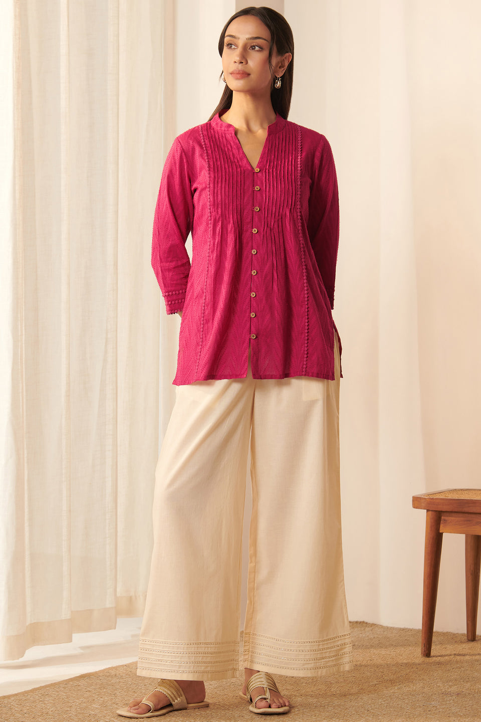 Roza Ruksar Rani Pink Top
