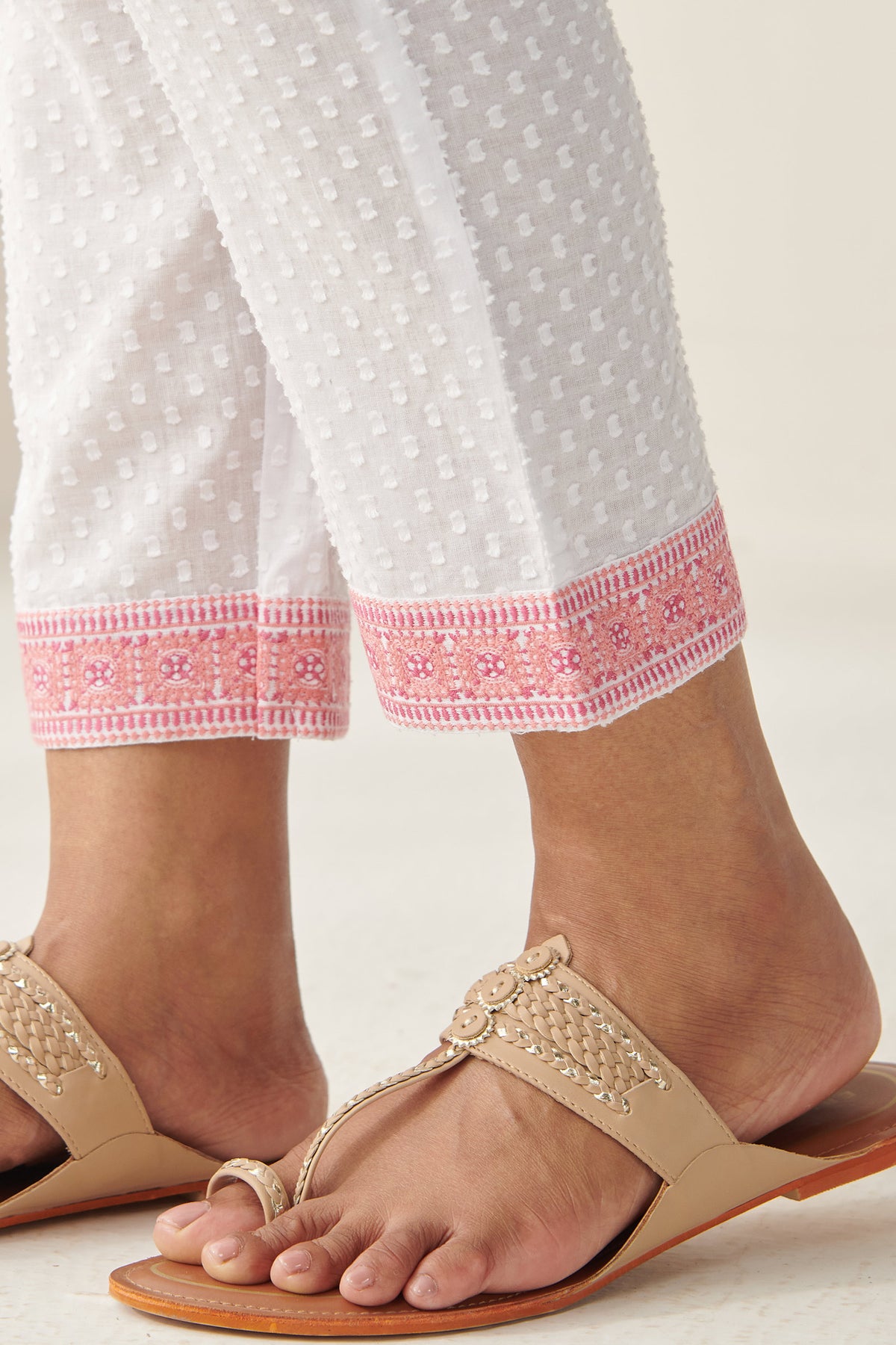 Mehraab Mahira White Narrow Pants