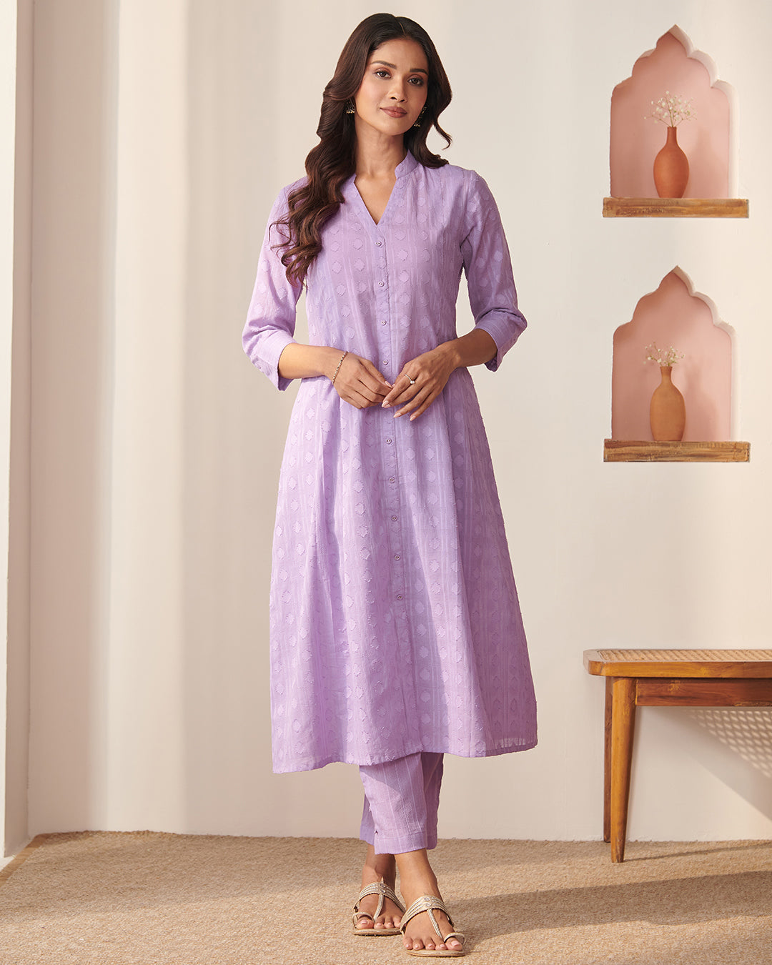 Roza Shehnaz Lilac Kurta