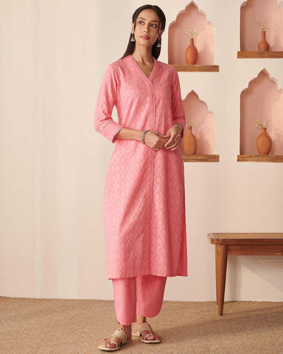 Roza Naimat Strawberry Pink Kurta