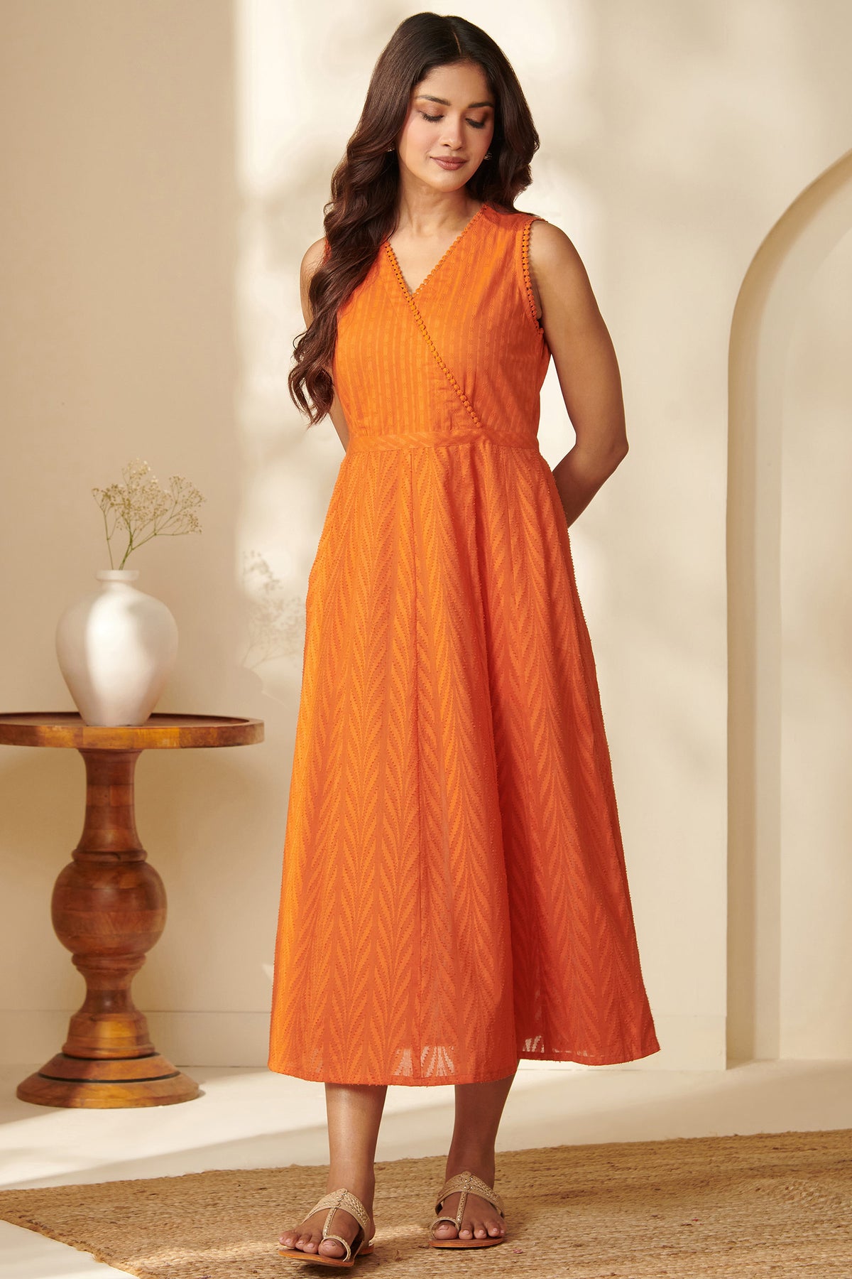 Roza Farheen Orange Dress