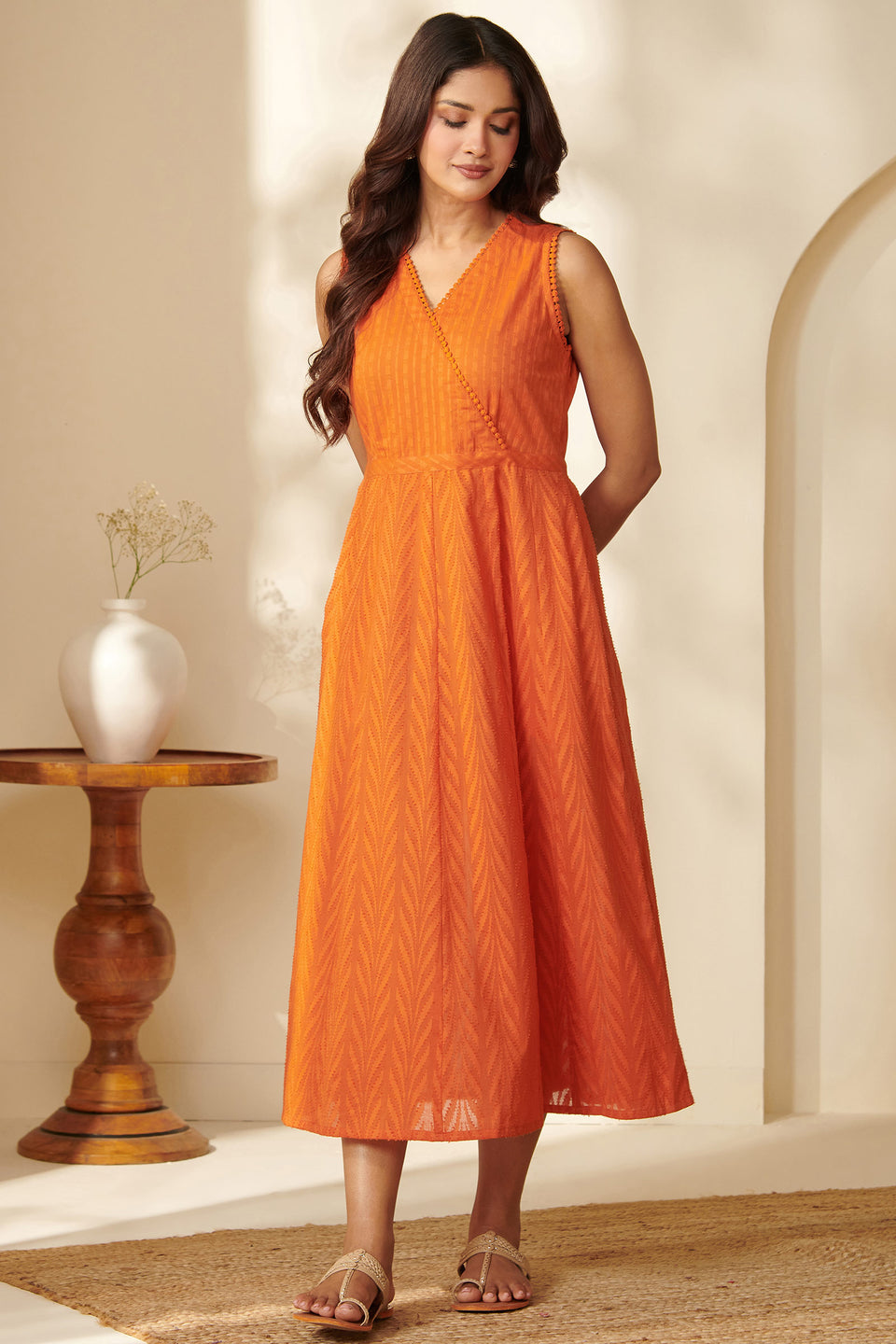 Roza Farheen Orange Dress
