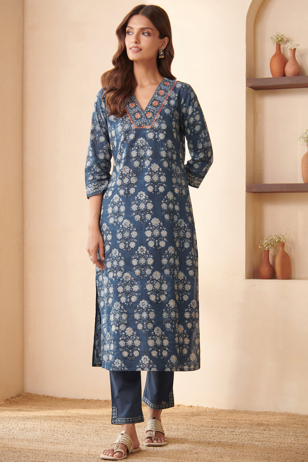 Sehra Zahira Bagru Dabu Kurta