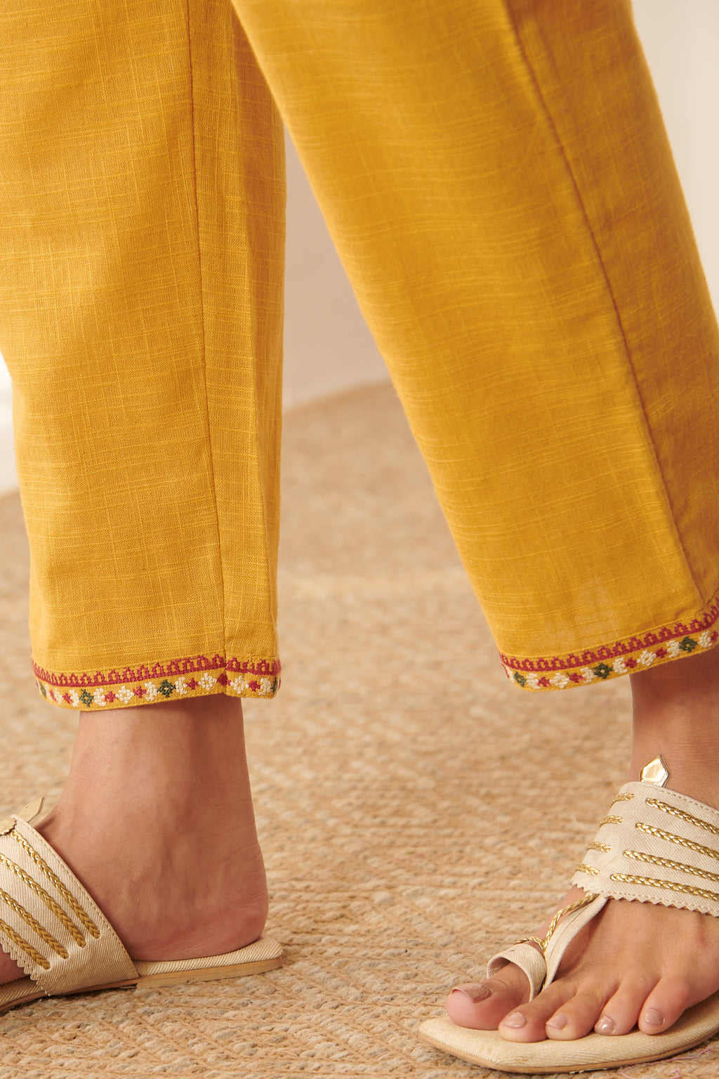 Mehraab Suhana Mustard Narrow Pants