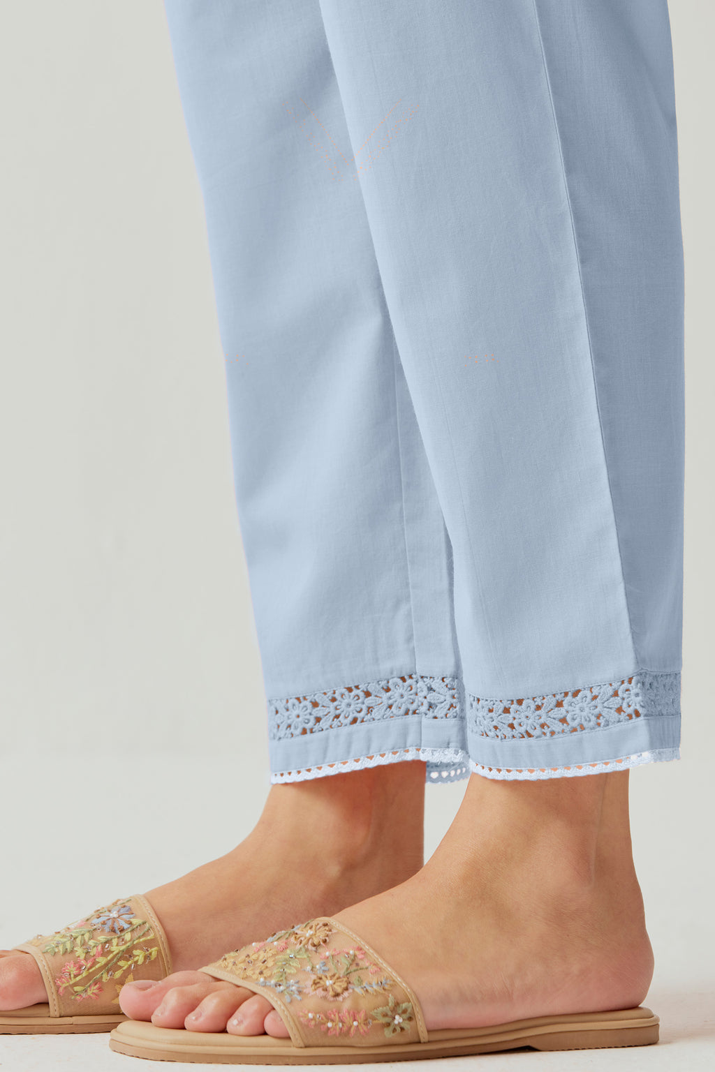Roza Naaz Sky Blue Narrow Pants