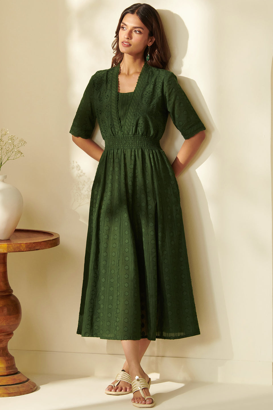 Roza Aaliya Forest Green Dress