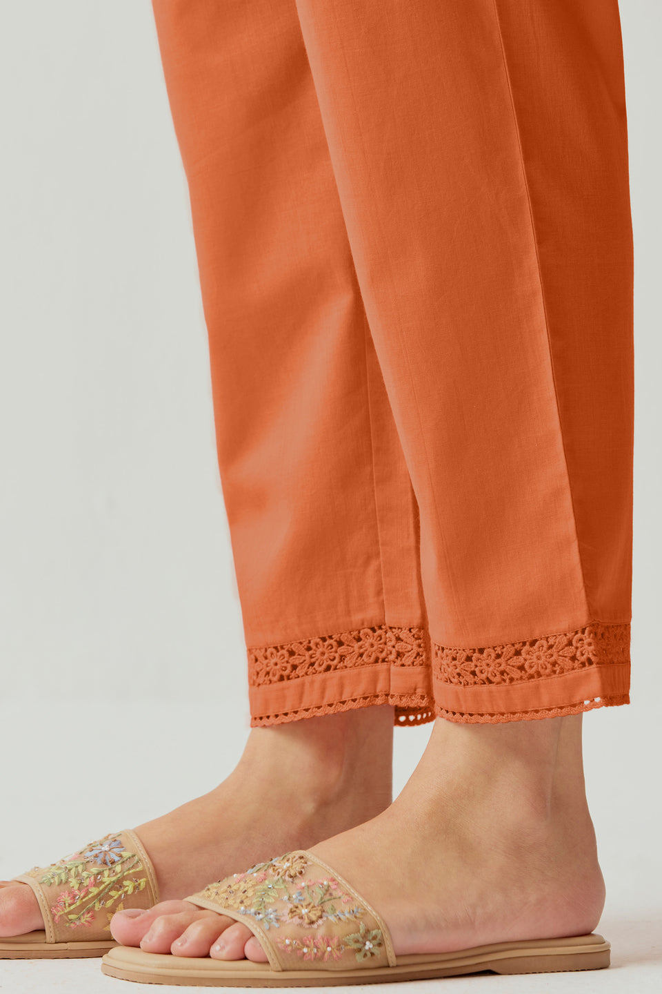 Roza Farhat Rust Orange Narrow Pants
