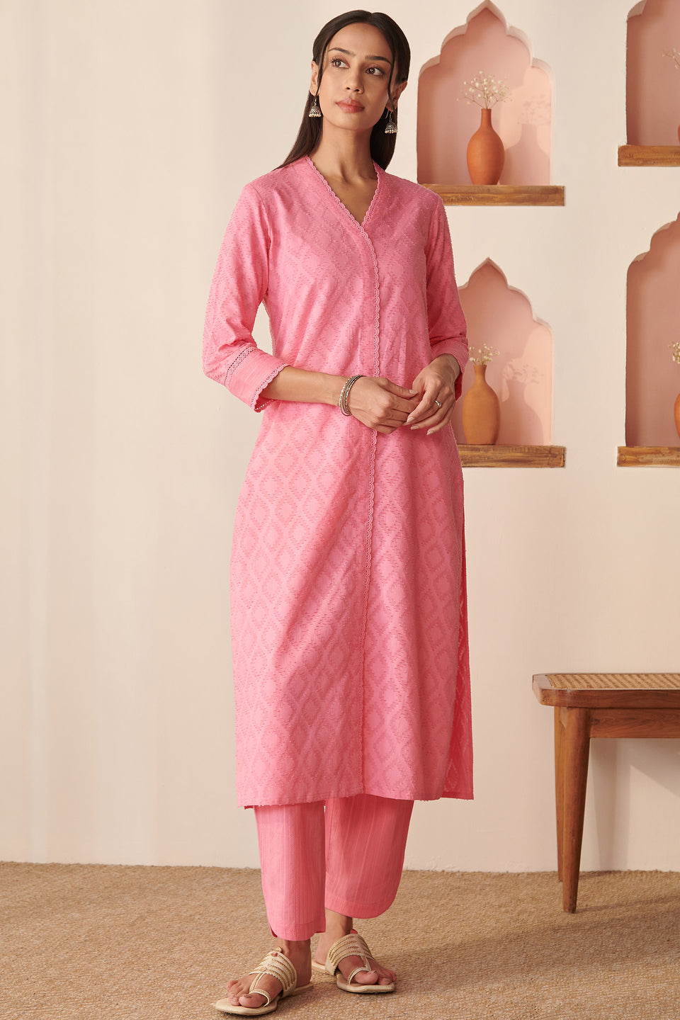 Roza Naimat Strawberry Pink Kurta