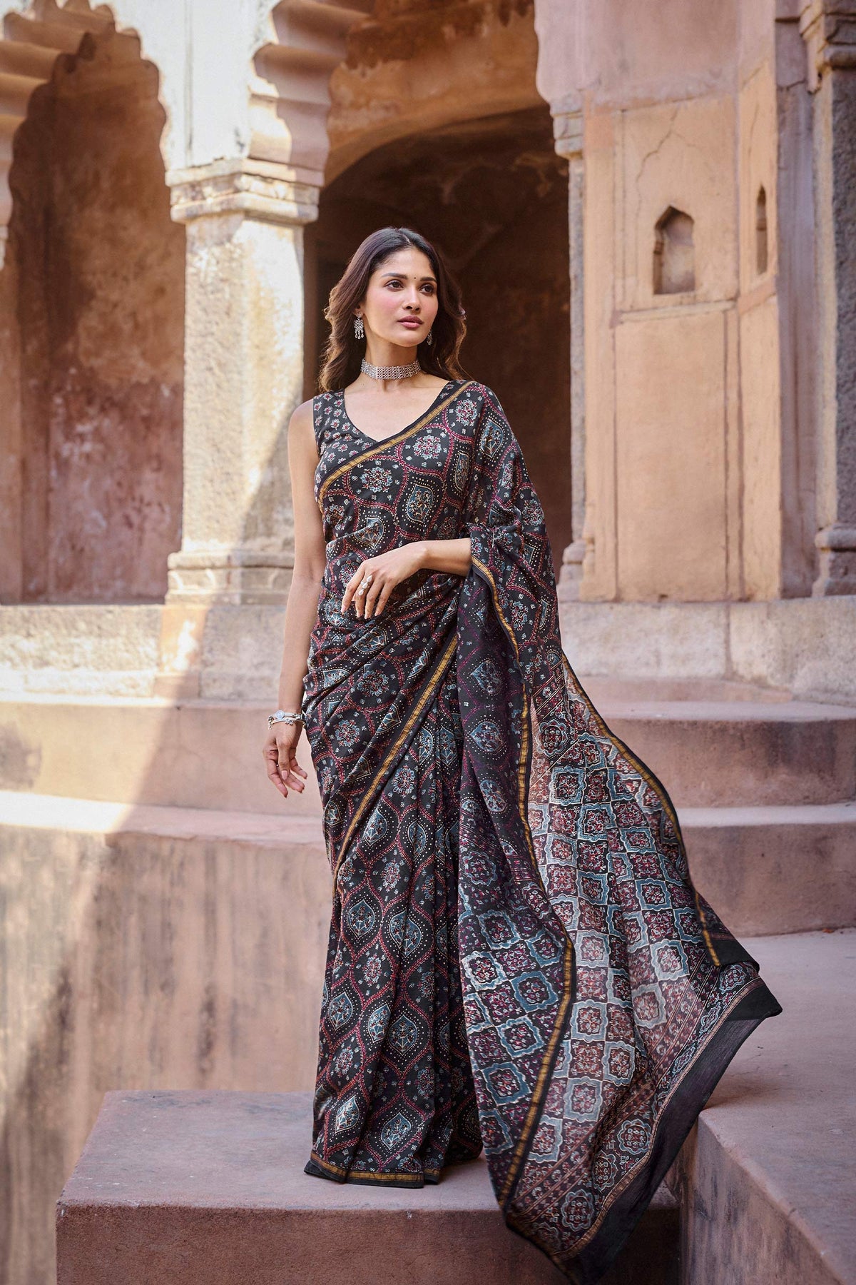 Sehra Afreena Ajrak Saree