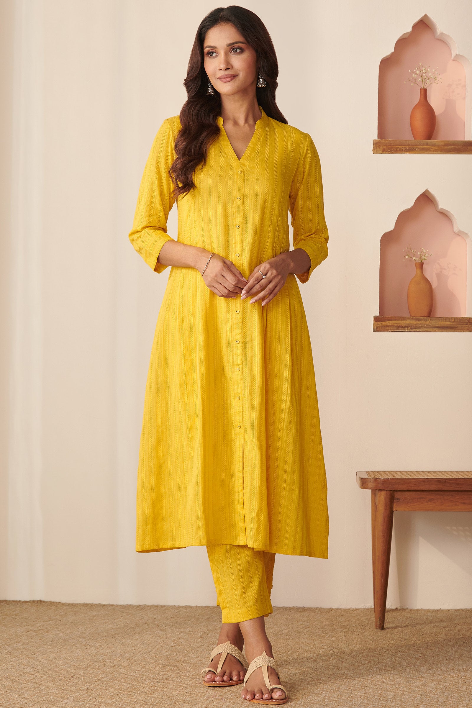 Roza Rahima Bamboo Yellow Kurta