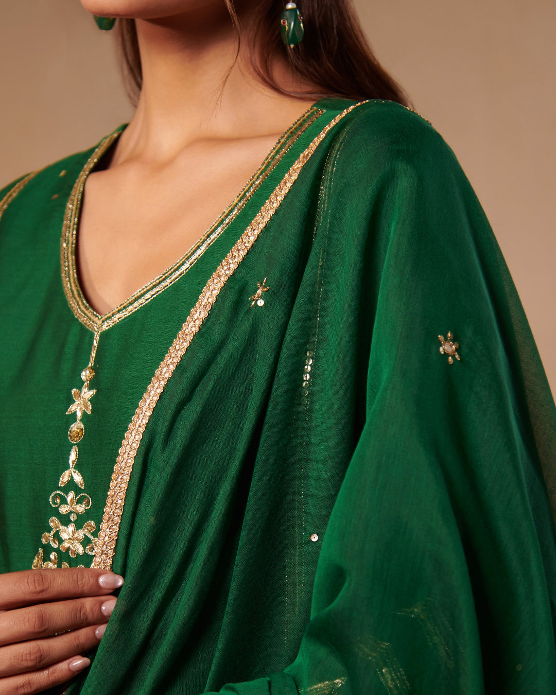 Roshanara Tasnim Emerald Green Dupatta