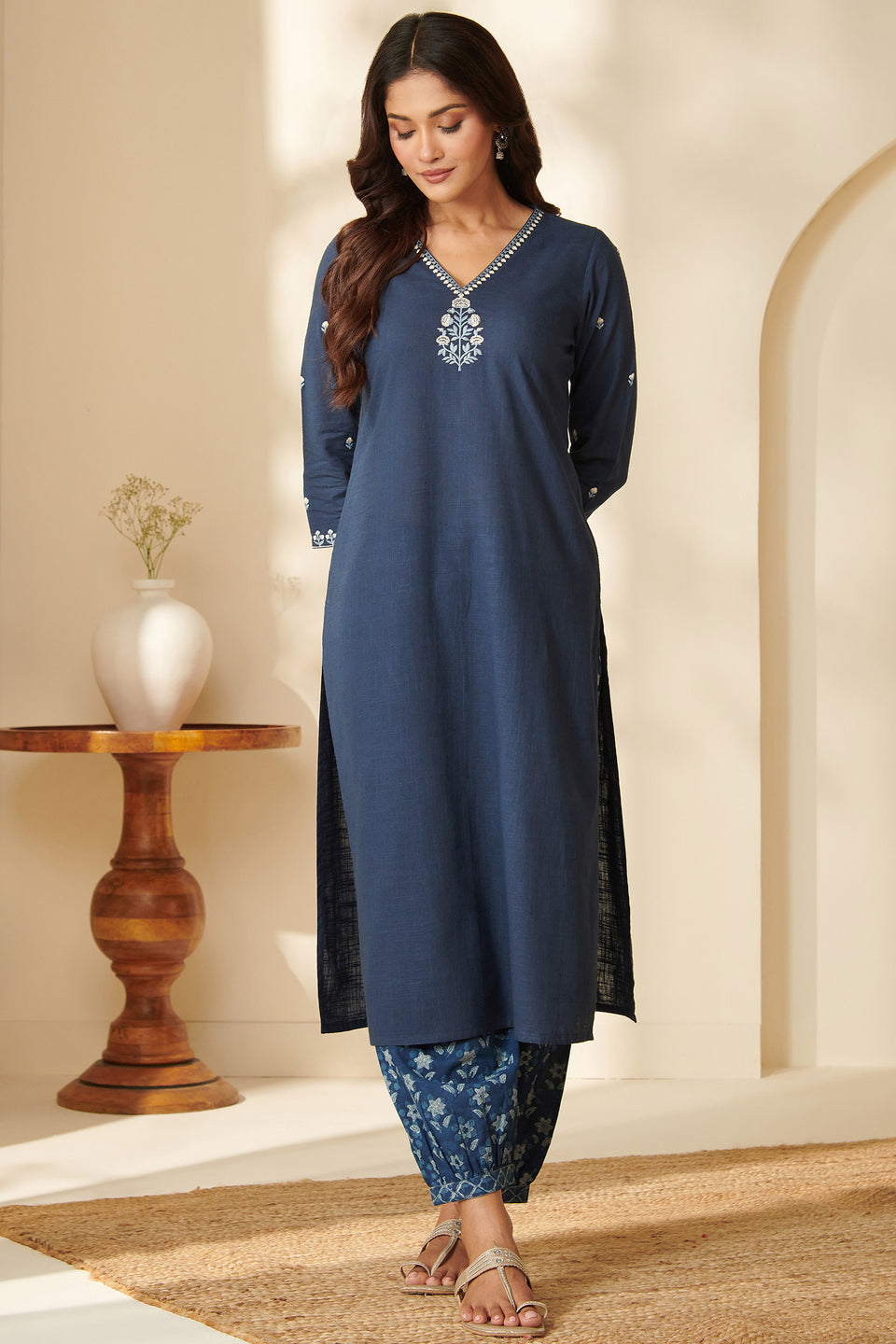 Mehraab Nihad Midnight Blue Kurta