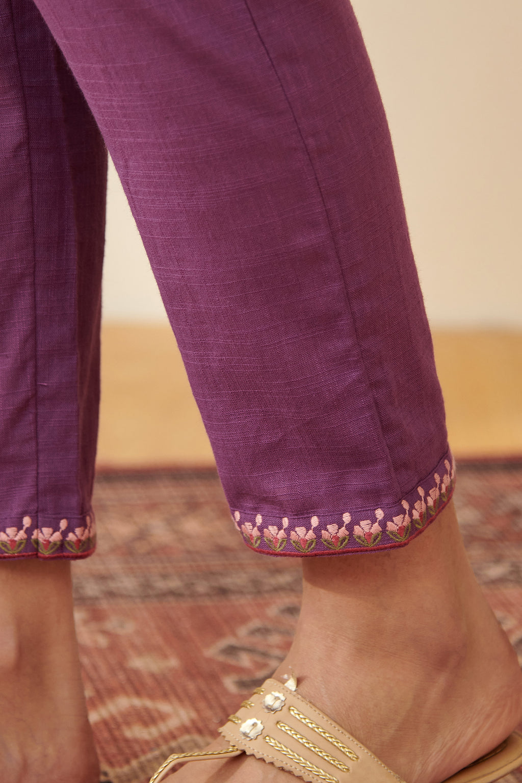 Mehraab Aalia Purple Narrow Pants