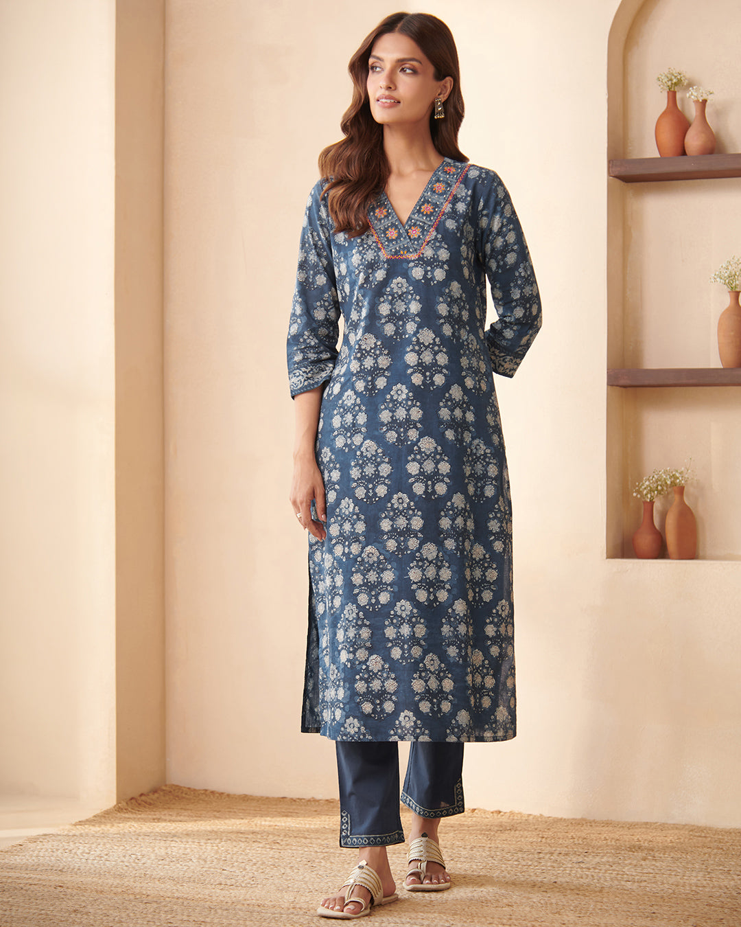 Sehra Zahira Bagru Dabu Kurta
