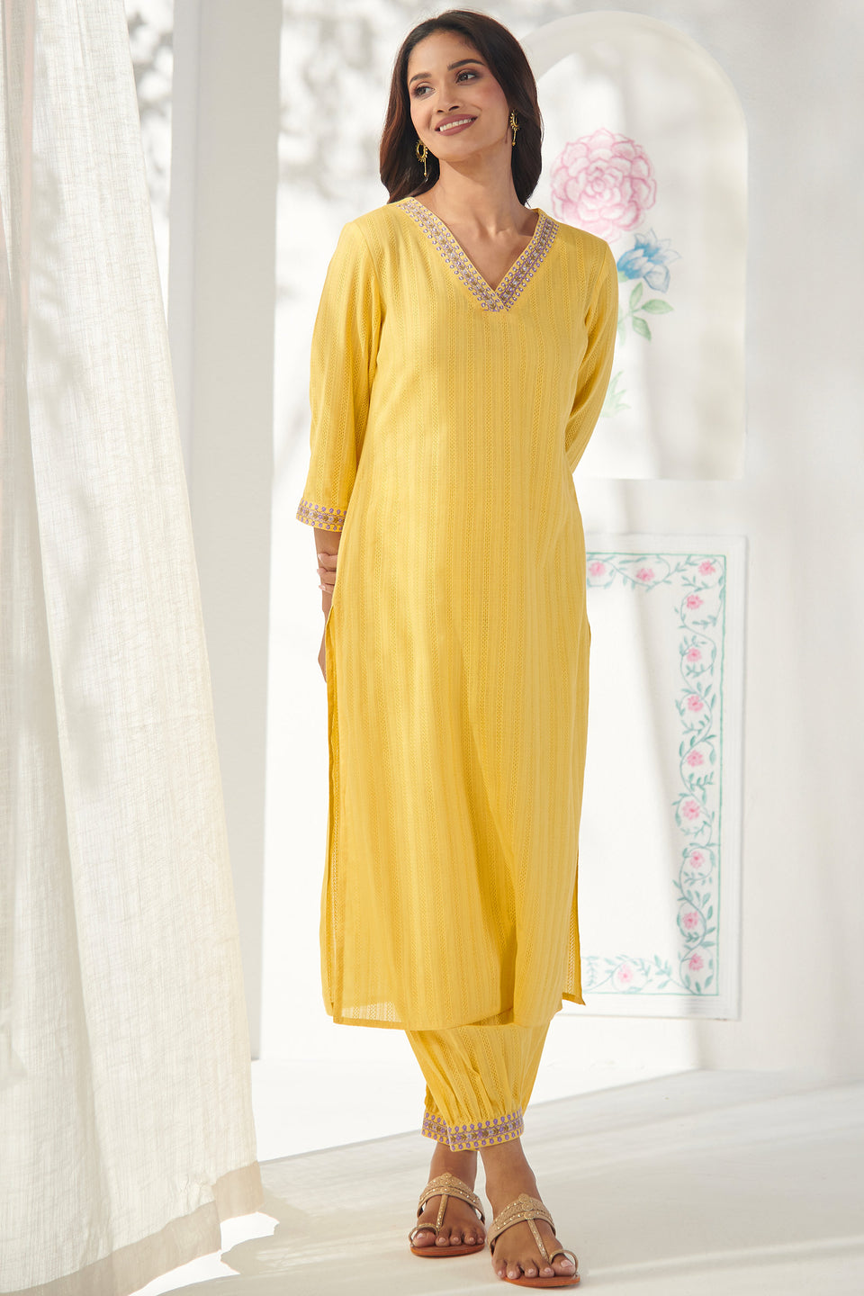 Mehraab Zaina Yellow Kurta