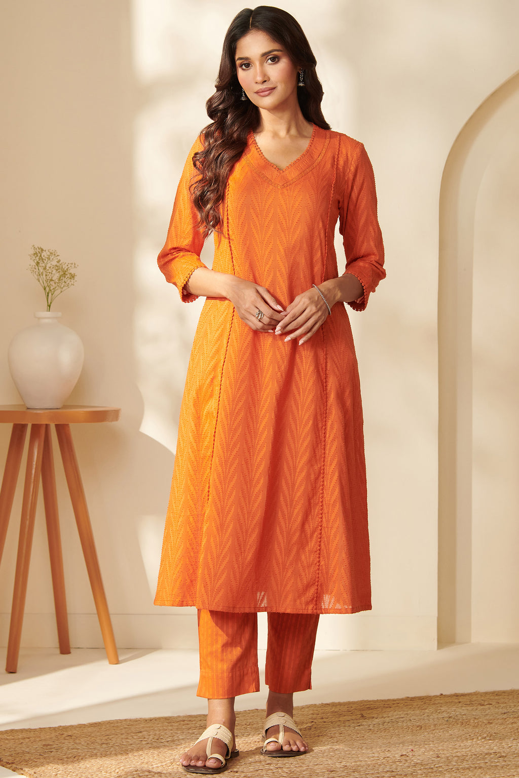 Surplus: Roza Omaira Orange Kurta